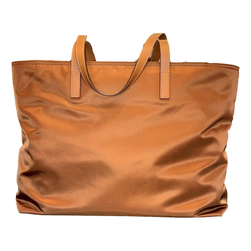 Prada Nylon and Leather Medium Shopper Tote Bag Tobacco Brown - Handbags - Clayton's Online Store