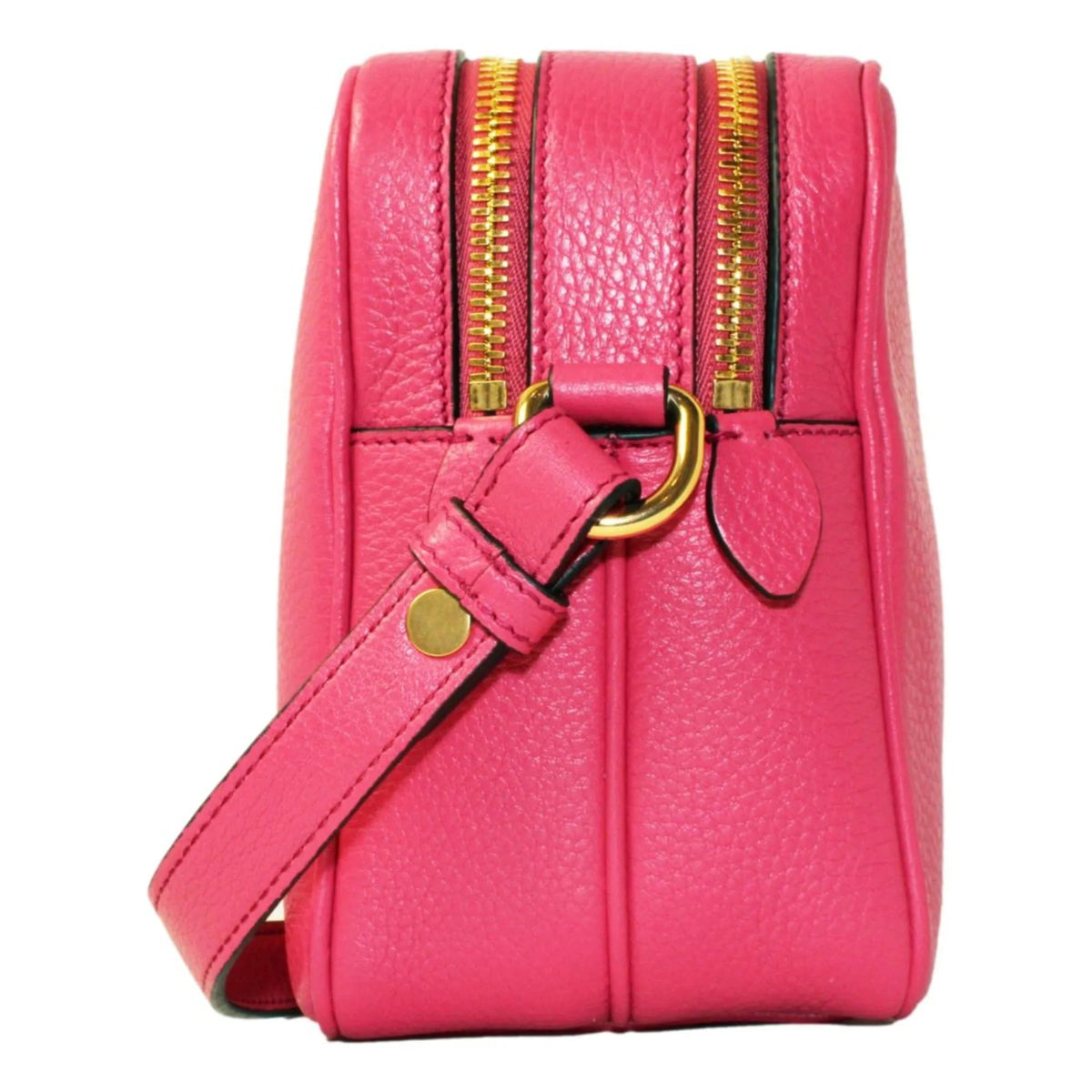 Prada Peonia Pink Vitello Phenix Leather Double Zip Crossbody - Handbags - Clayton's Online Store