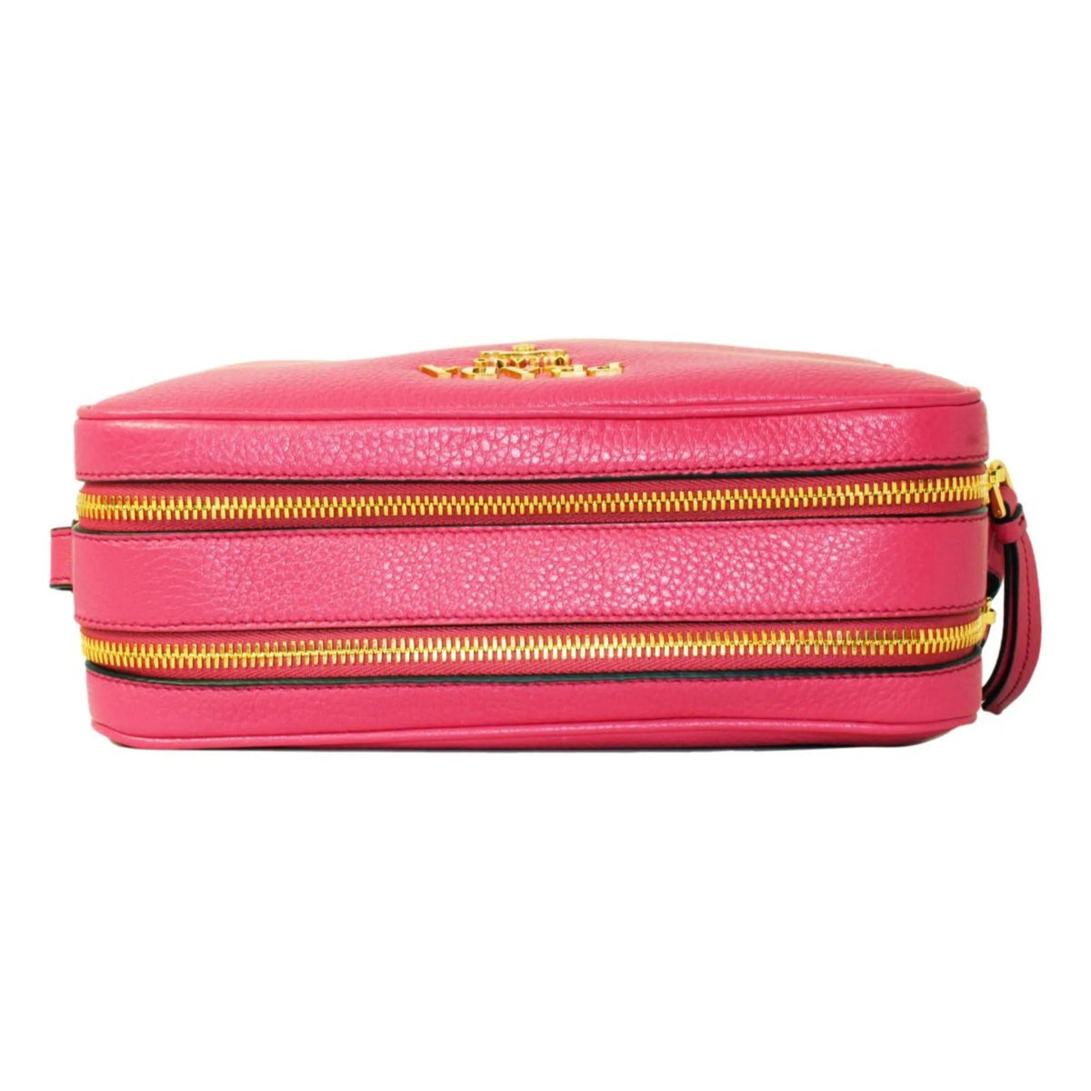 Prada Peonia Pink Vitello Phenix Leather Double Zip Crossbody - Handbags - Clayton's Online Store