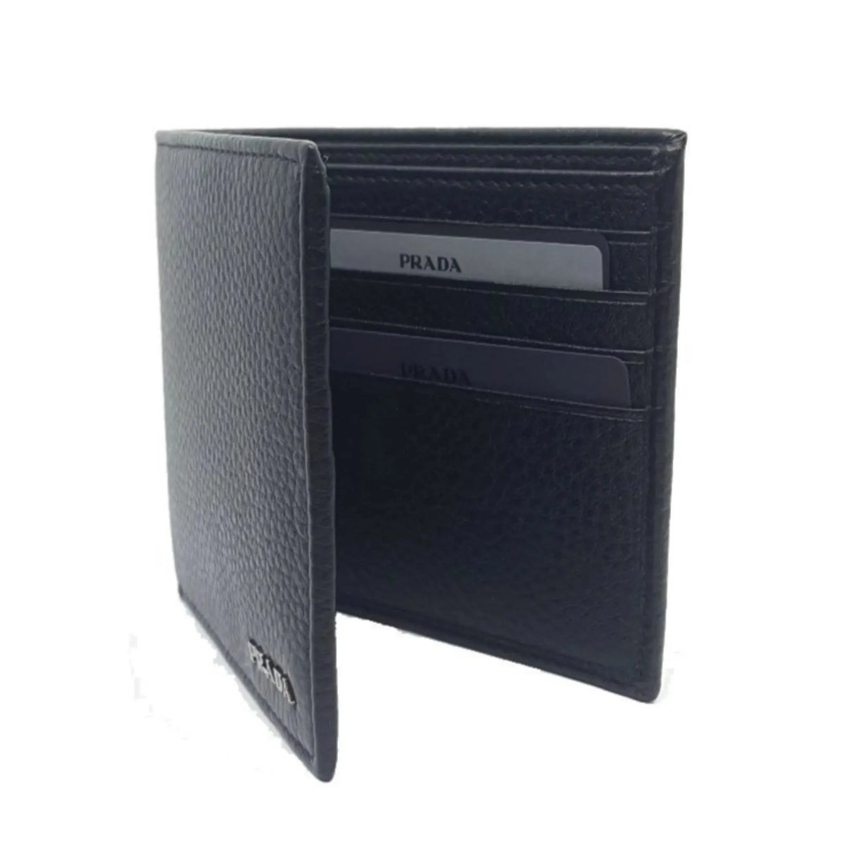 Prada Portaf. Orizzontale Nero Black Vitello Grain Leather Wallet