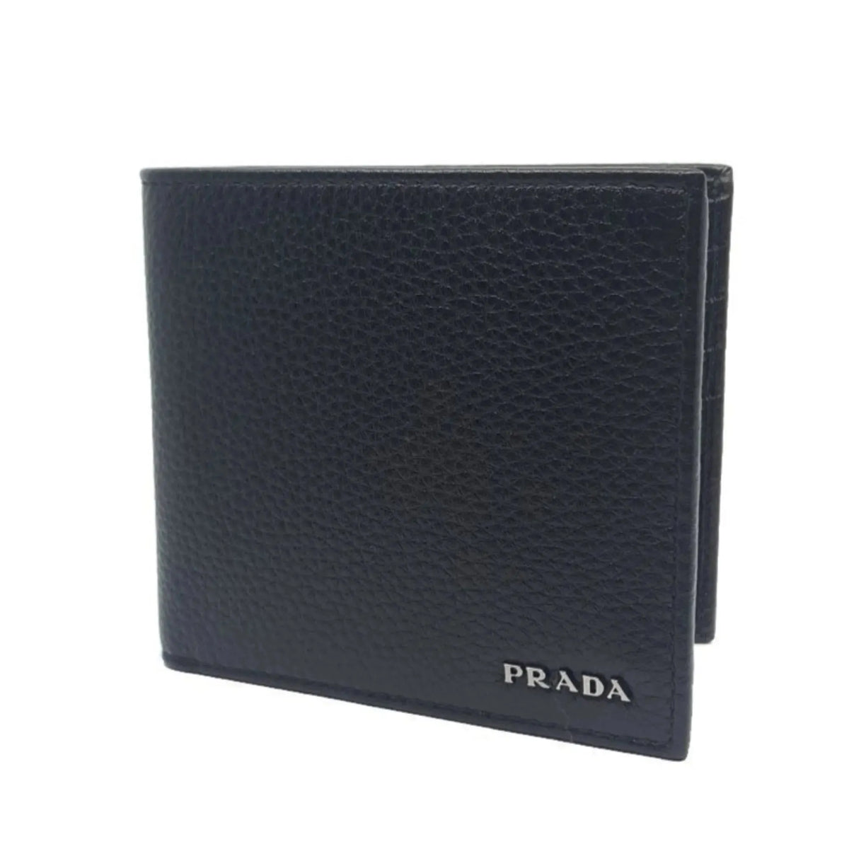 Prada Portaf. Orizzontale Nero Black Vitello Grain Leather Wallet