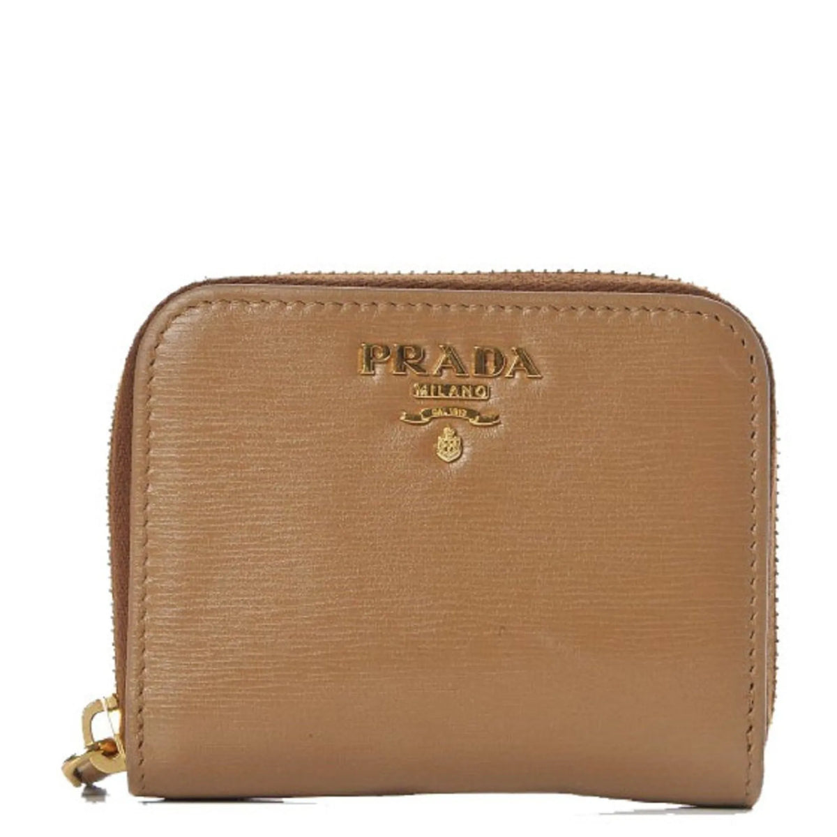 Prada Vitello Move Cipria Beige Leather Zip Around