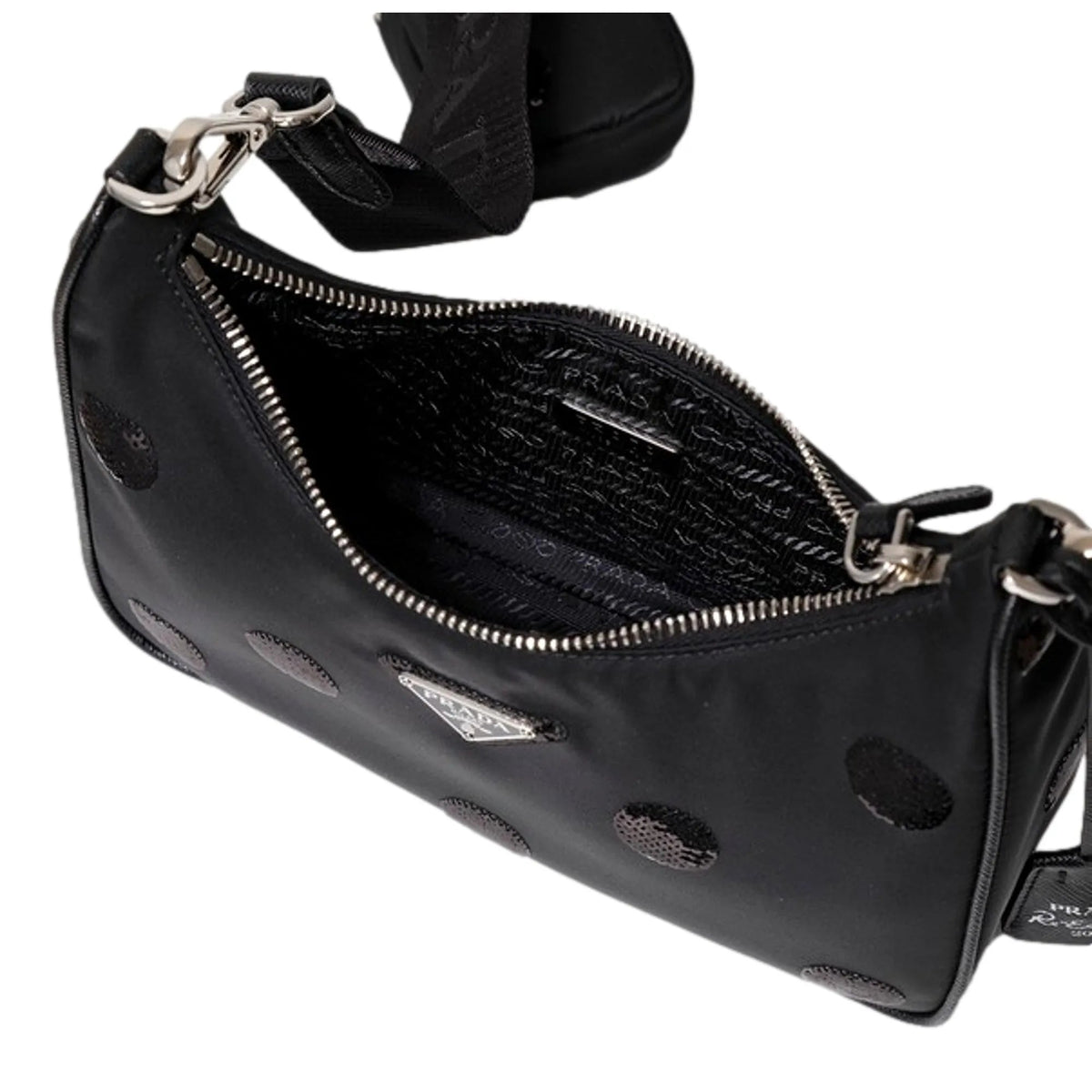 Prada Re - Edition 2005 Hobo Bag Tessuto Nylon Sequin Embellished - Handbags - Clayton's Online Store