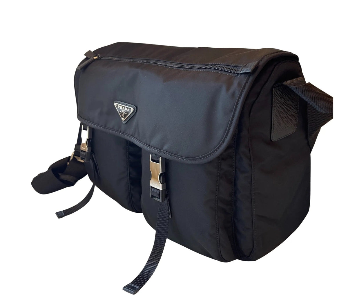 Prada Re - edition Black Vela Nylon Messenger Bag - Handbags - Clayton's Online Store