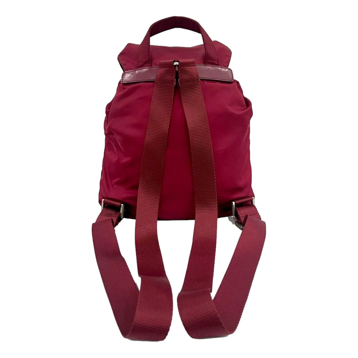 Prada Re - Edition Re - Nylon Drawstring Backpack Fuoco Burgundy Red Medium Womens - Handbags - Clayton's Online Store