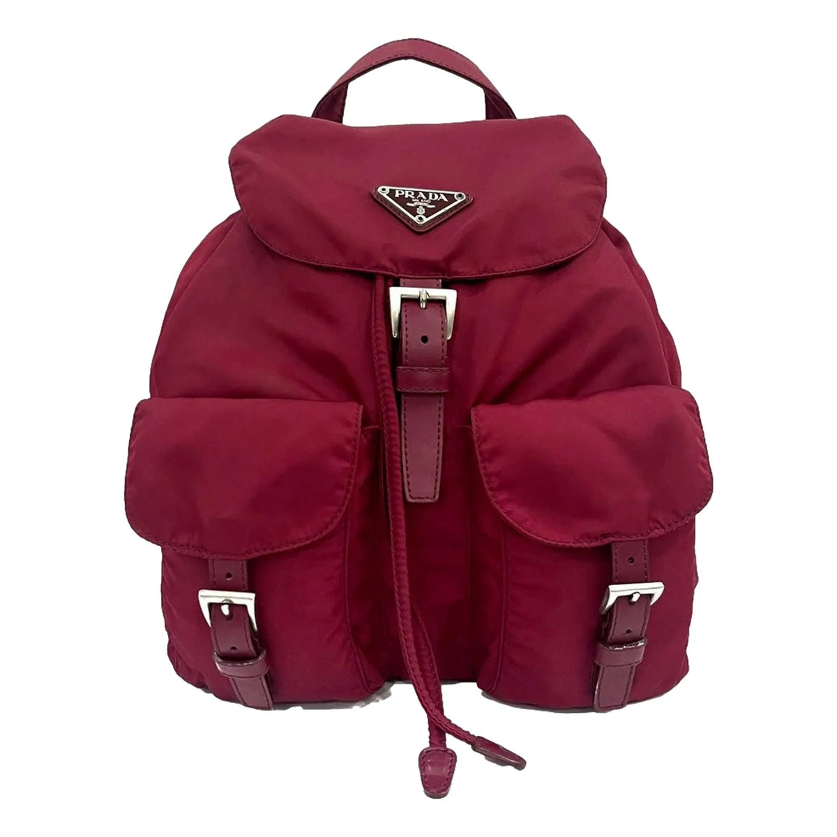 Prada Re - Edition Re - Nylon Drawstring Backpack Fuoco Burgundy Red Medium Womens - Handbags - Clayton's Online Store