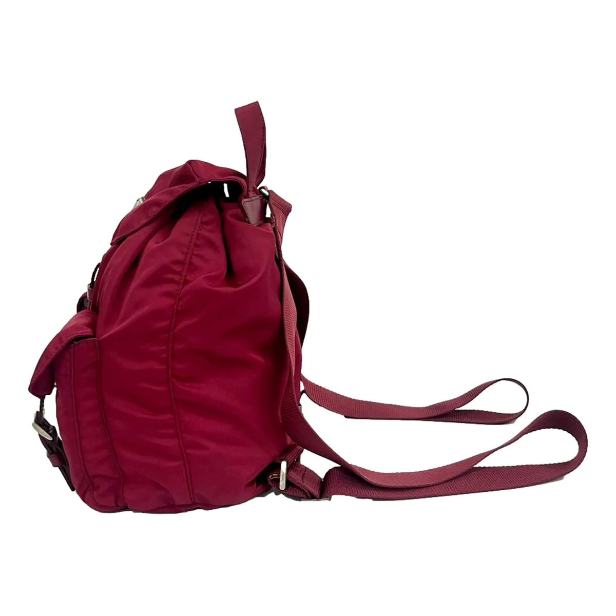 Prada Re - Edition Re - Nylon Drawstring Backpack Fuoco Burgundy Red Medium Womens - Handbags - Clayton's Online Store