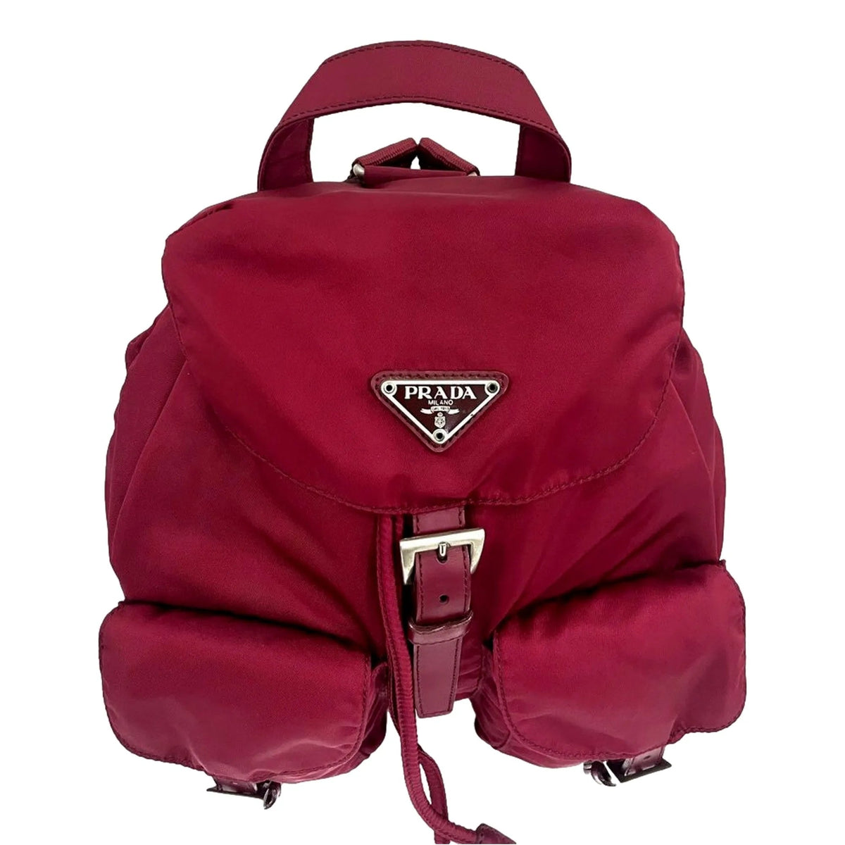 Prada Re - Edition Re - Nylon Drawstring Backpack Fuoco Burgundy Red Medium Womens - Handbags - Clayton's Online Store