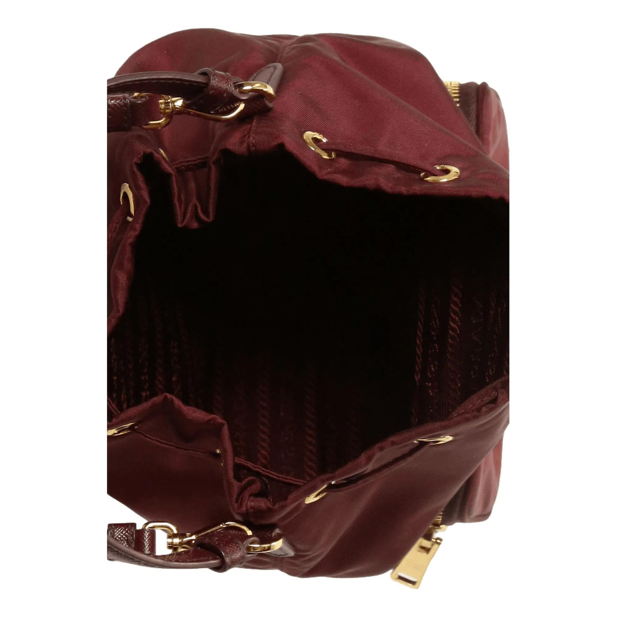 Prada Re - Edition Re - Nylon Duet Mini Bucket Crossbody Bag Granato Burgundy - Handbags - Clayton's Online Store