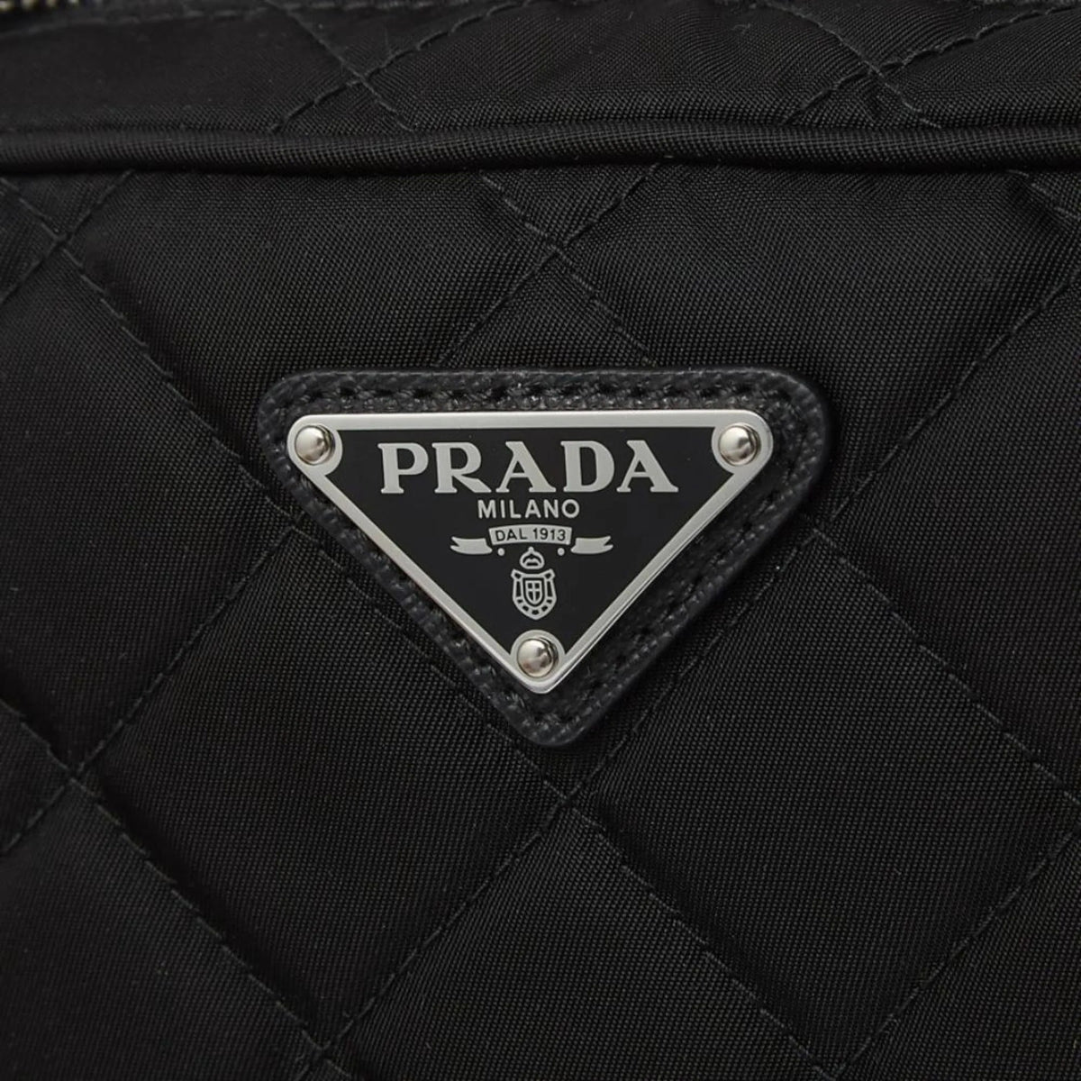 Prada Re - Edtion Nylon Quilted Black Triangle Logo Crossbody Bag - Handbags - Clayton's Online Store