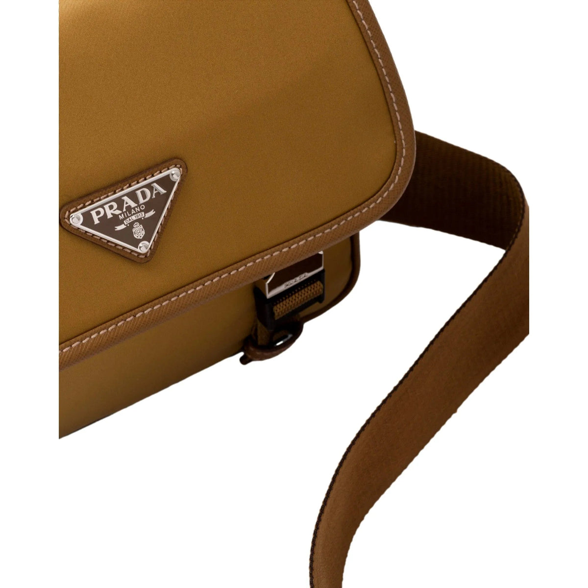 Prada Re - Nylon and Saffiano Leather Shoulder Messenger Bag Tobacco Brown - Handbags - Clayton's Online Store