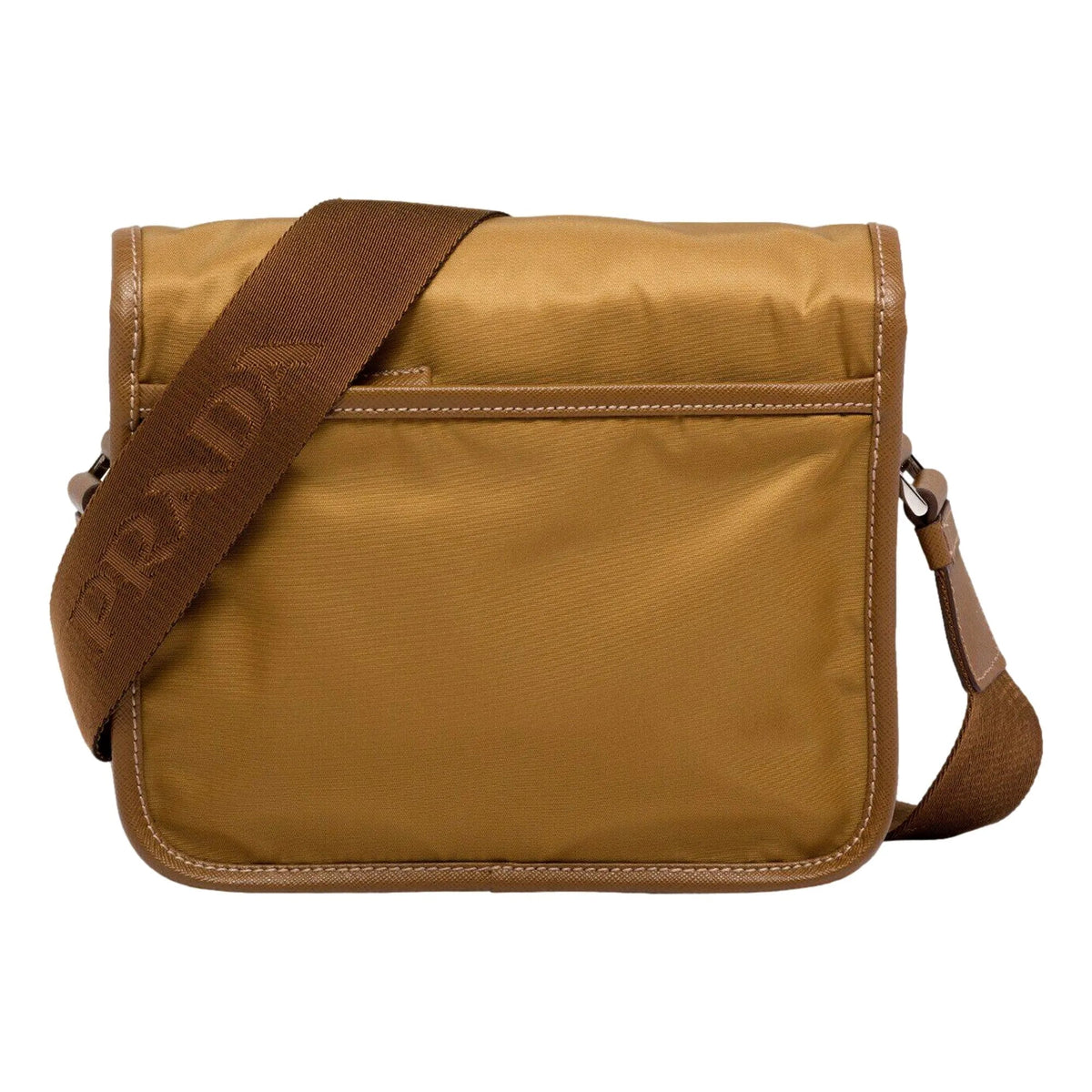 Prada Re - Nylon and Saffiano Leather Shoulder Messenger Bag Tobacco Brown - Handbags - Clayton's Online Store