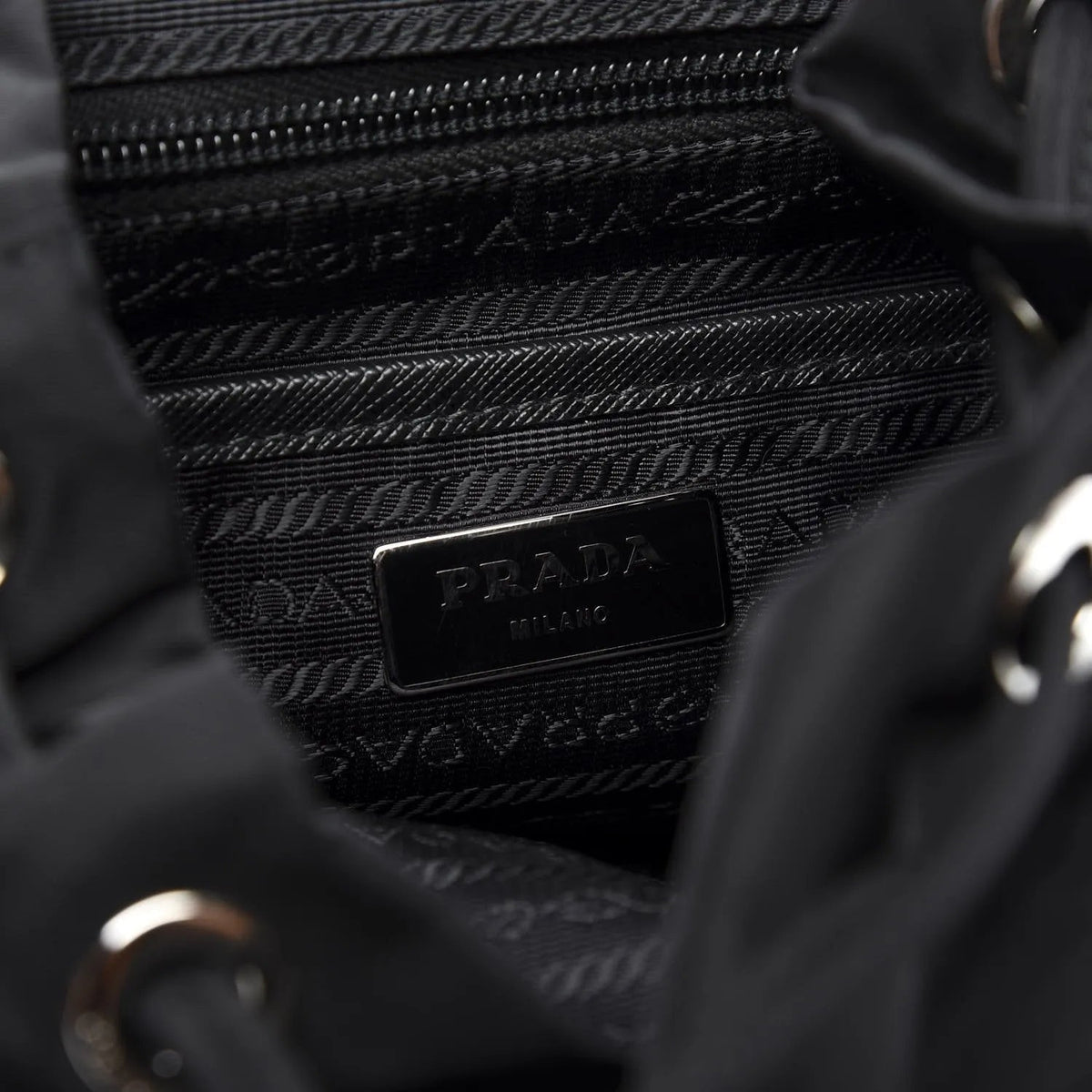 Prada Re - Nylon Black Drawstring Medium Rucksack Backpack - Handbags - Clayton's Online Store