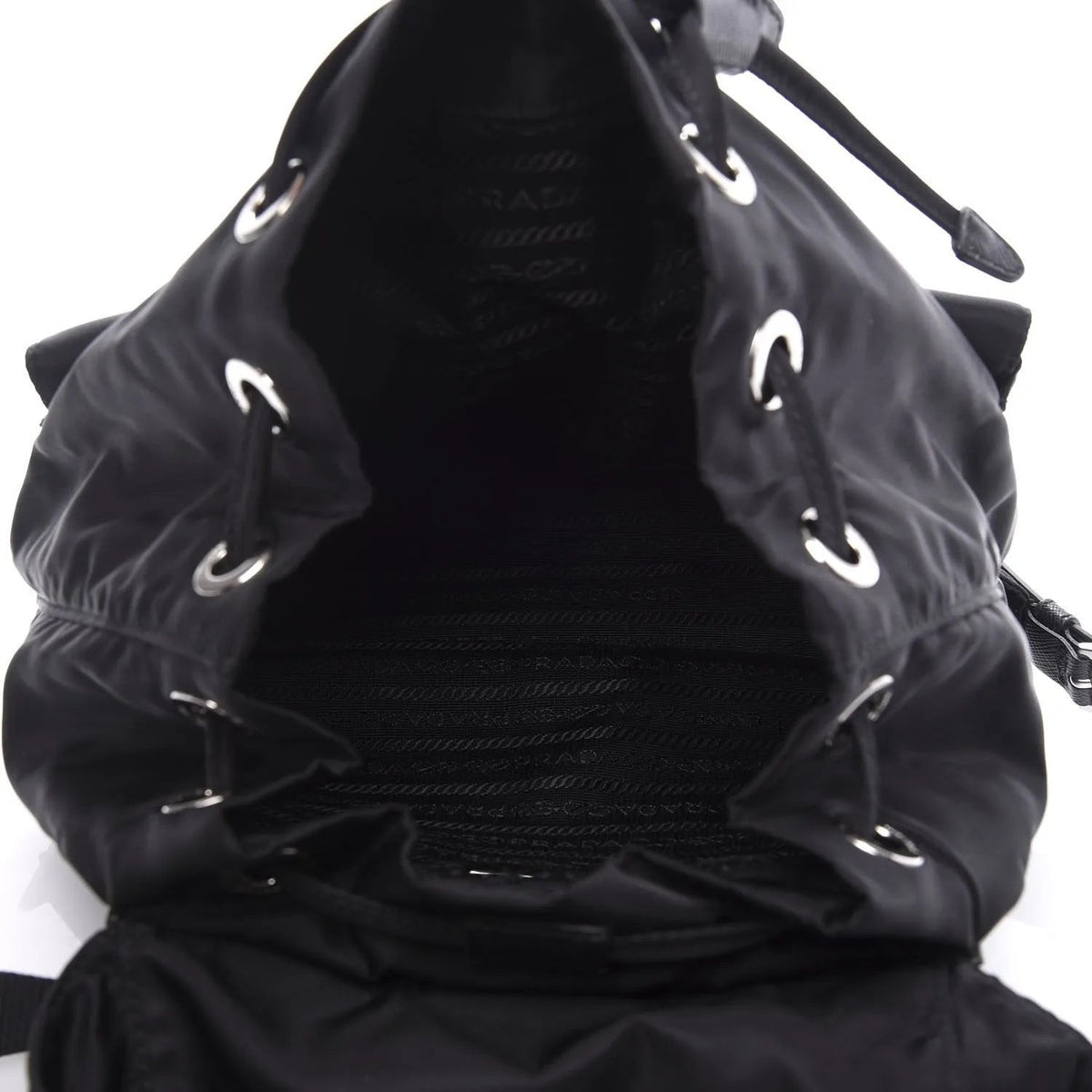 Prada Re - Nylon Black Drawstring Medium Rucksack Backpack - Handbags - Clayton's Online Store