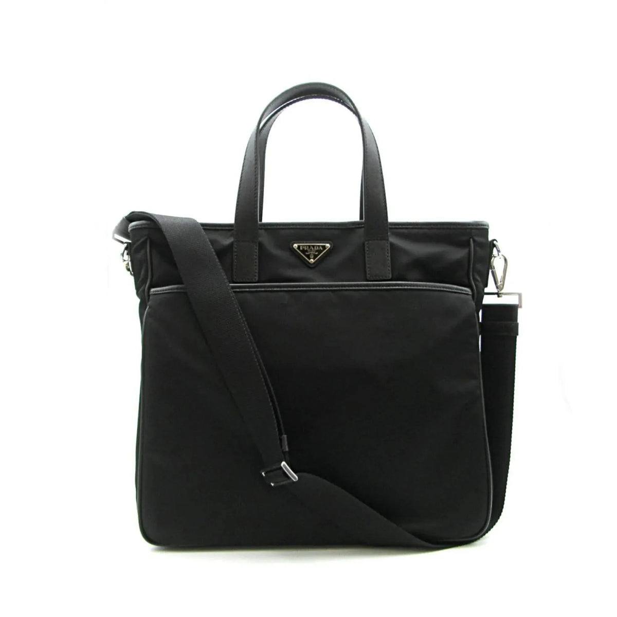 Prada Re - Nylon Black Nylon and Saffiano Large Crossbody Tote Bag - Handbags - Clayton's Online Store