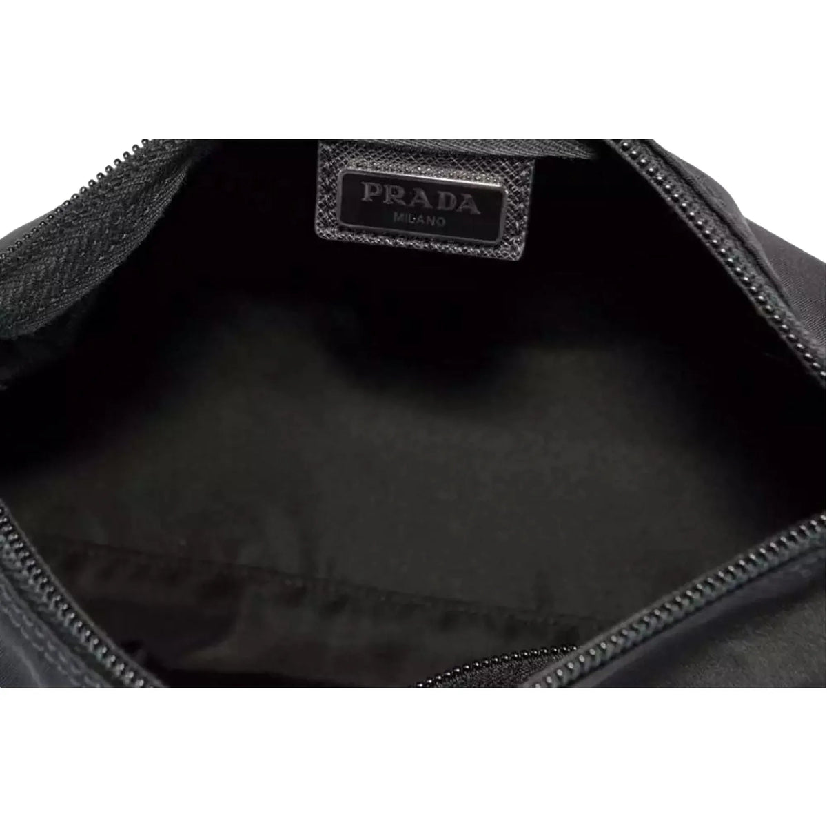 Prada Re - Nylon Necessaire Tessuto Nylon Nero Black Large Pouch Clutch Bag - Handbags - Clayton's Online Store