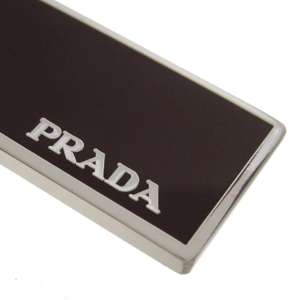 Prada Rubino Red Enamel Silver Metal Keyring Keychain - Keychains - Clayton's Online Store