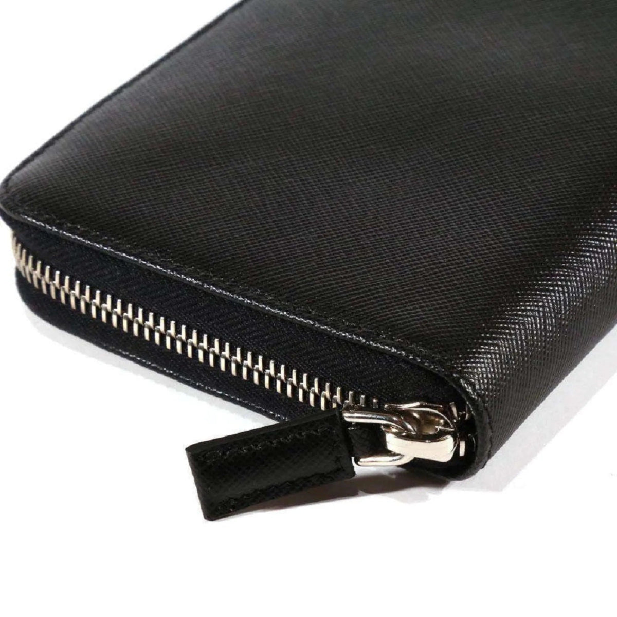 Prada Saffiano Active Black Leather Stripe Zip Around Wallet - Wallets - Clayton's Online Store