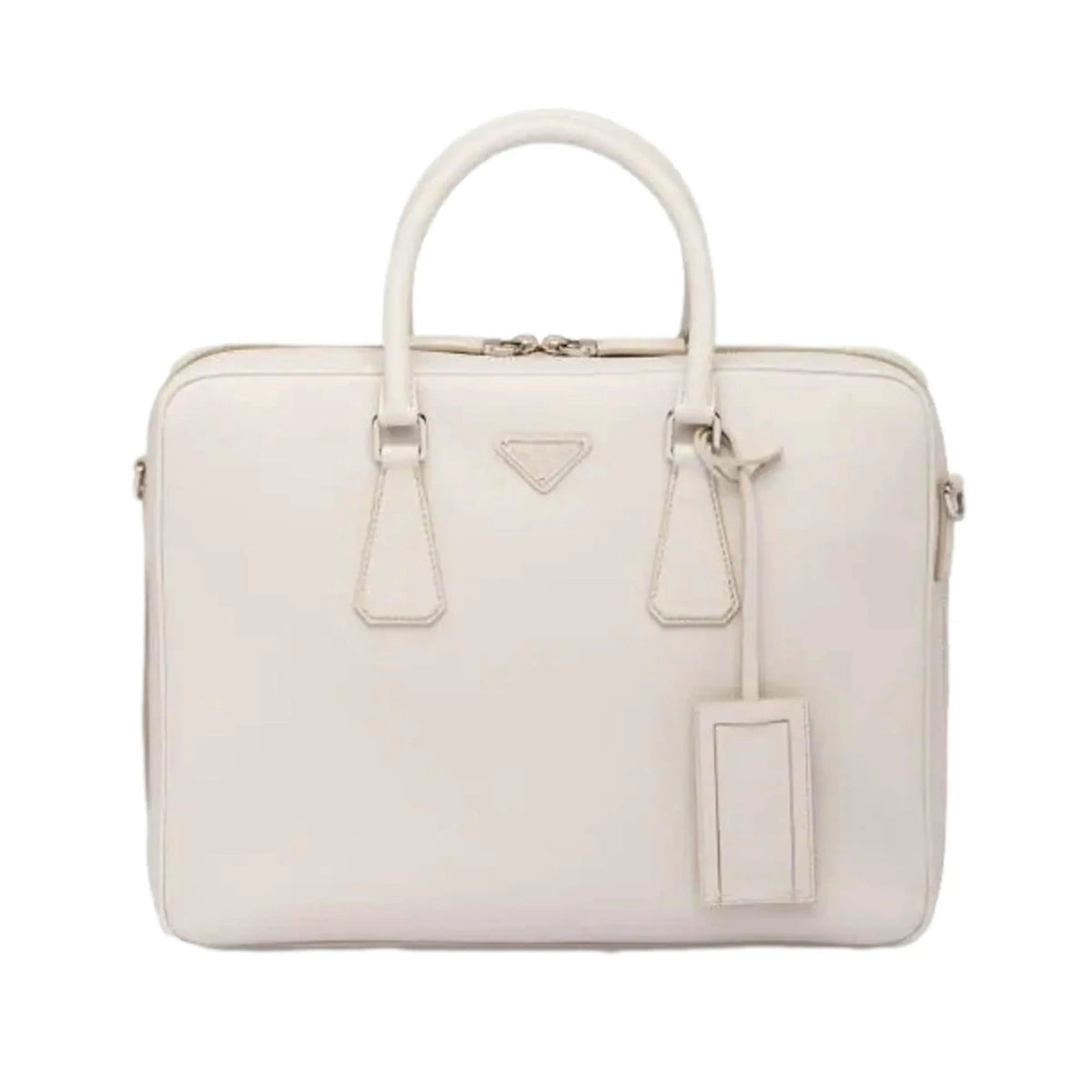 Prada Saffiano Ivory Leather Satchel Weekender Travel Tote Bag Crossbody - Handbags - Clayton's Online Store