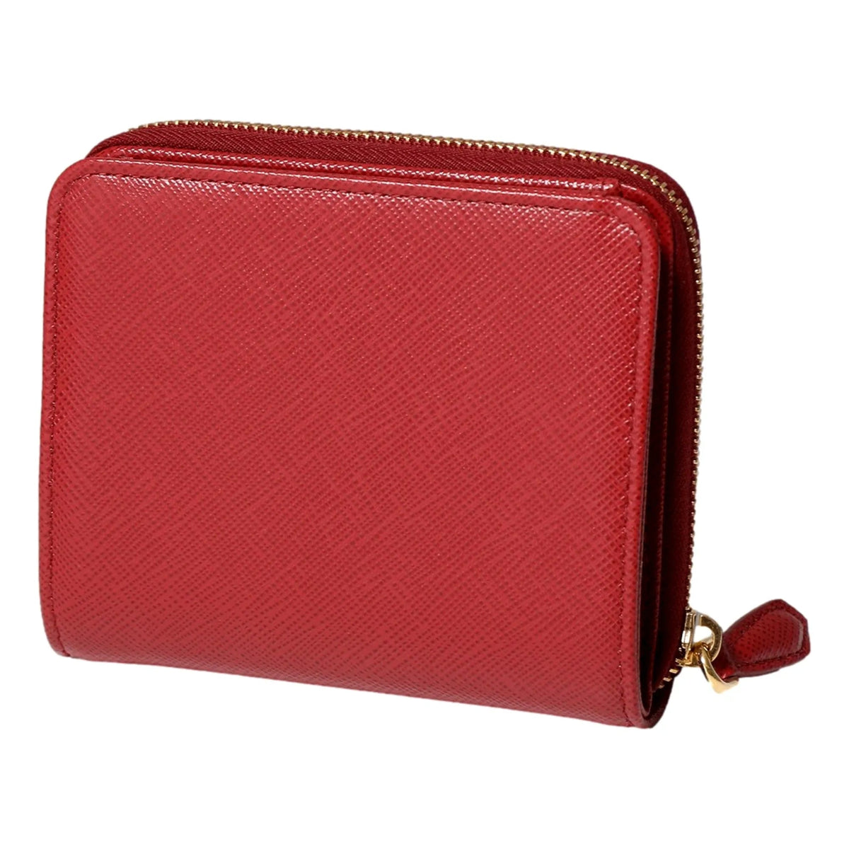 Prada Saffiano Leather Bi - fold Zip Wallet Fuoco Red - Wallets - Clayton's Online Store