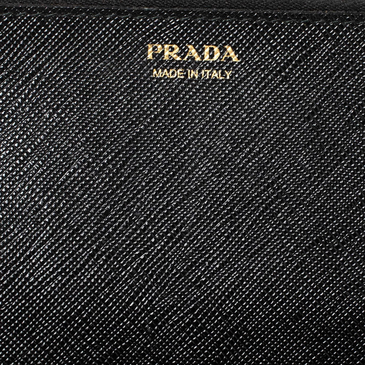 Prada Saffiano Leather Long Wallet Womens Nero Black and Gold - Wallets - Clayton's Online Store