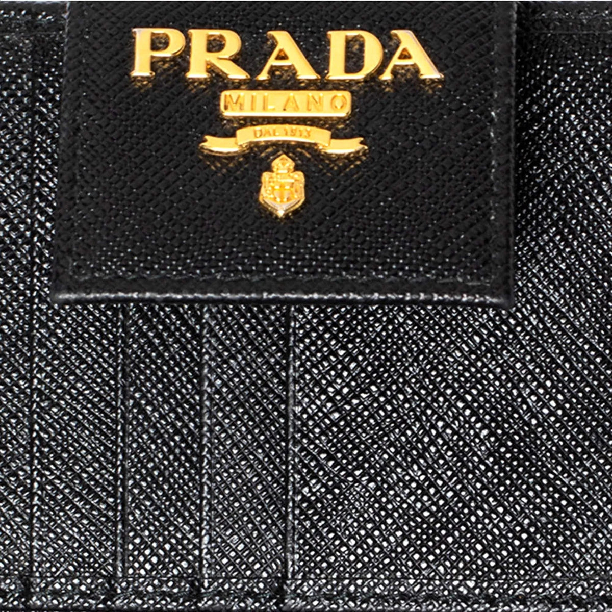 Prada Saffiano Leather Long Wallet Womens Nero Black and Gold - Wallets - Clayton's Online Store