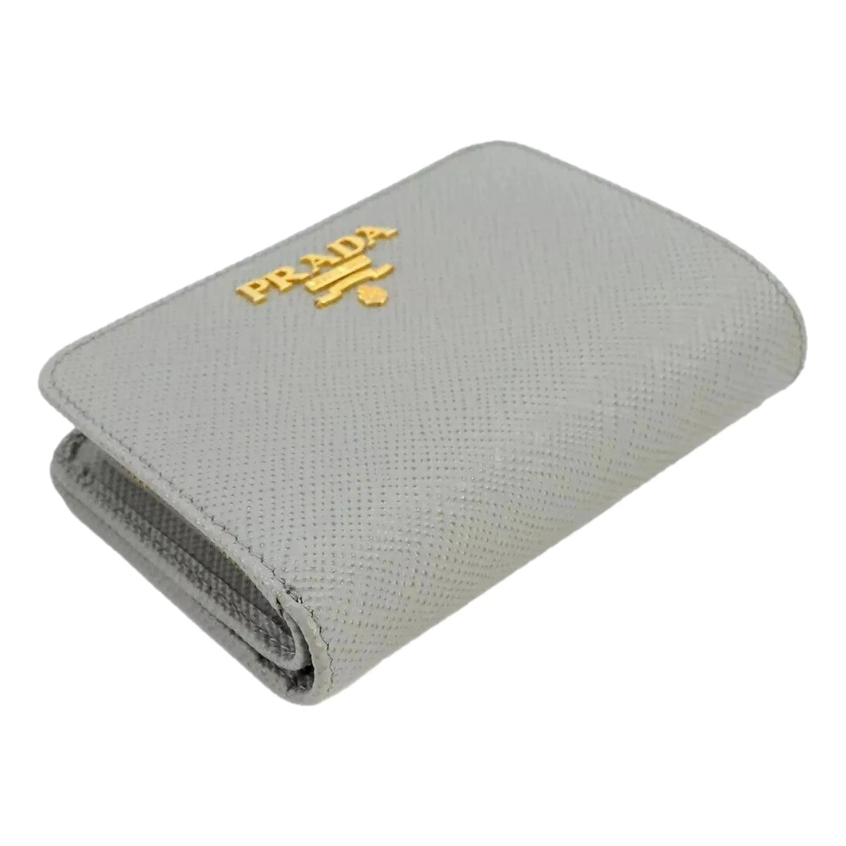 Prada Saffiano Leather Small Wallet with Zipper Nube Grey Metal Logo - Wallets - Clayton's Online Store