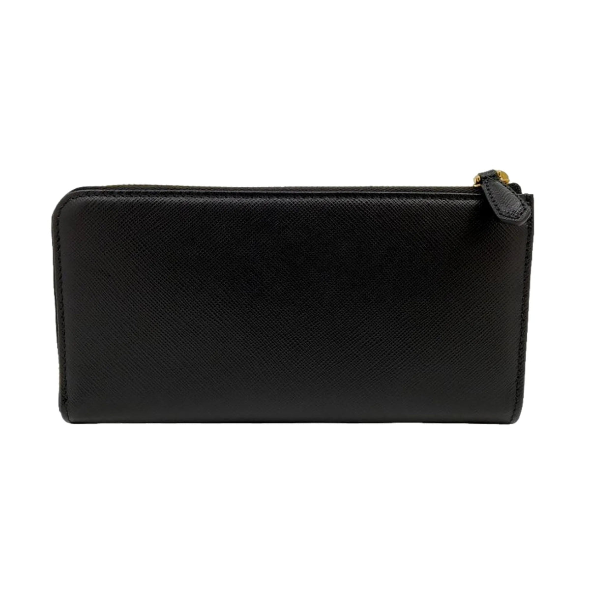 Prada Saffiano Long Continental Zip Wallet Black Leather Gold Logo - Wallets - Clayton's Online Store