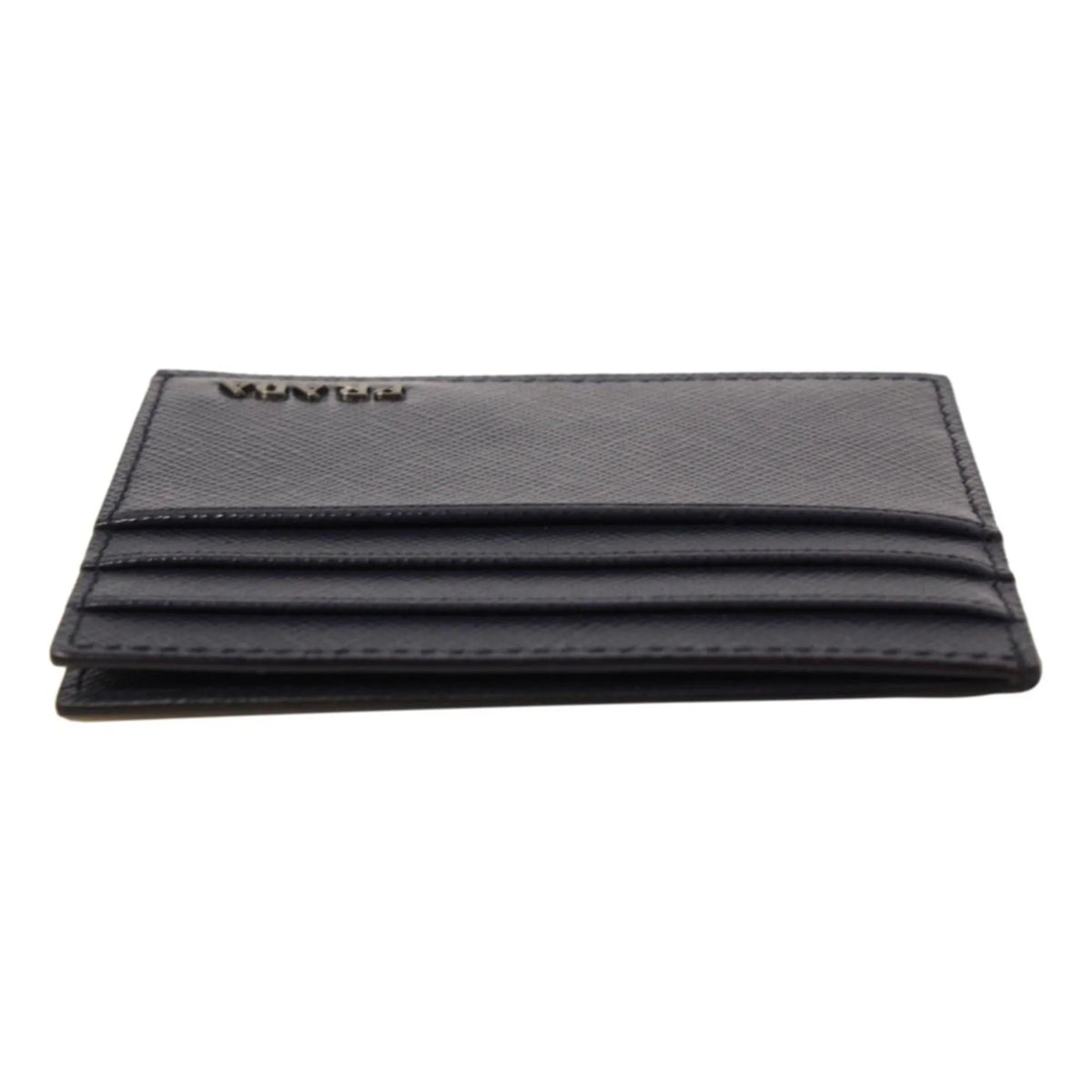 Prada Saffiano Mens Baltico Blue Credit Card Wallet Silver Logo - Wallets - Clayton's Online Store