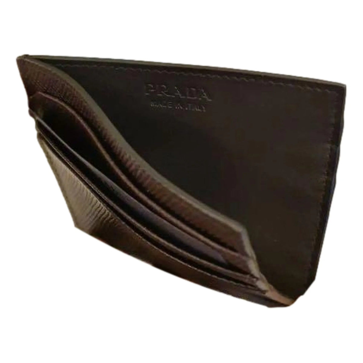 Prada Saffiano Mens Bruciato Brown Credit Card Wallet - Wallets - Clayton's Online Store