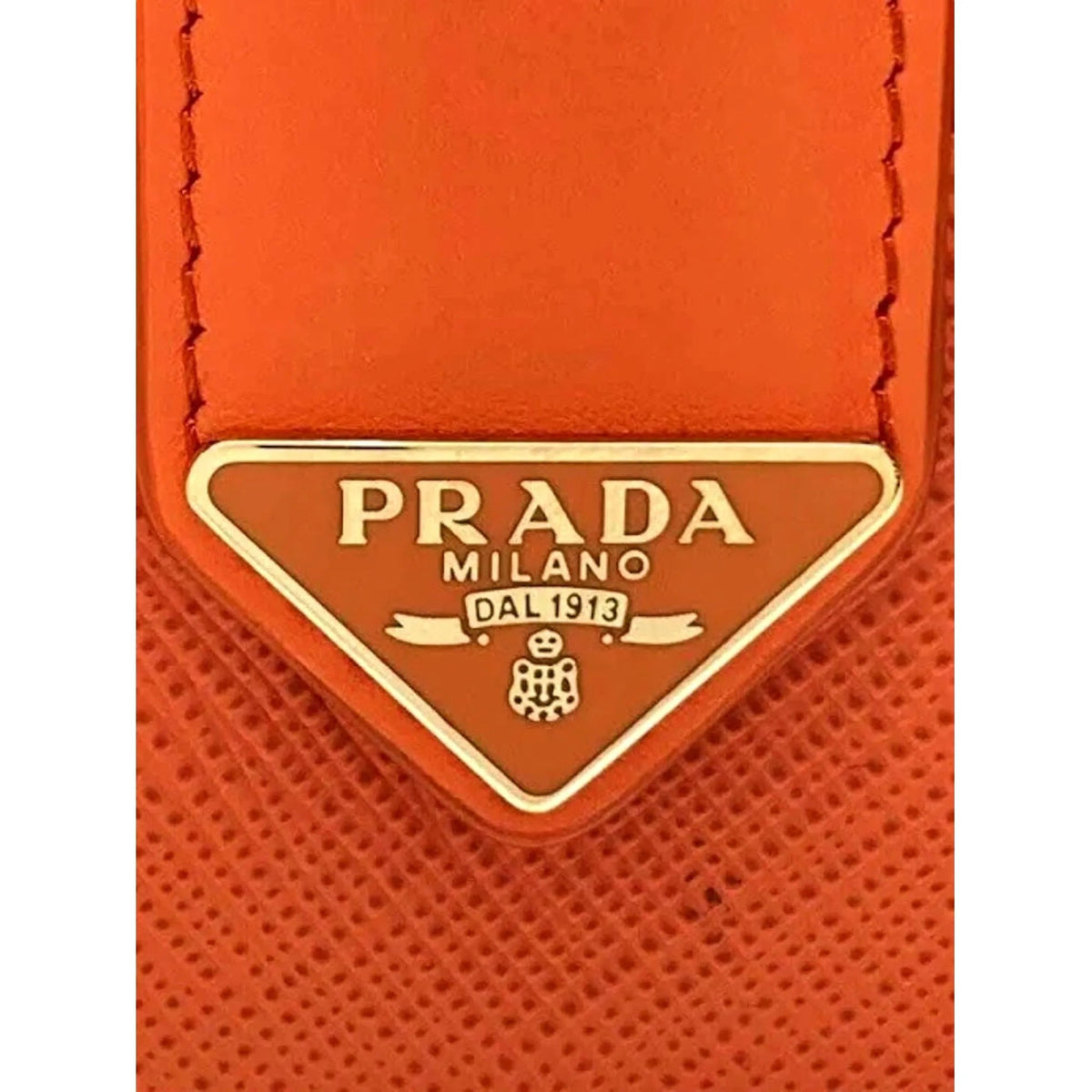 Prada Saffiano Smooth Leather Logo Card Holder Wallet Arancio Orange - Wallets - Clayton's Online Store