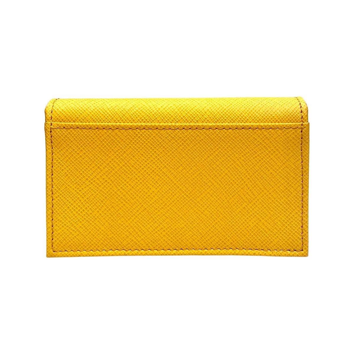 Prada Saffiano Yellow Leather Card Case Wallet - Wallets - Clayton's Online Store