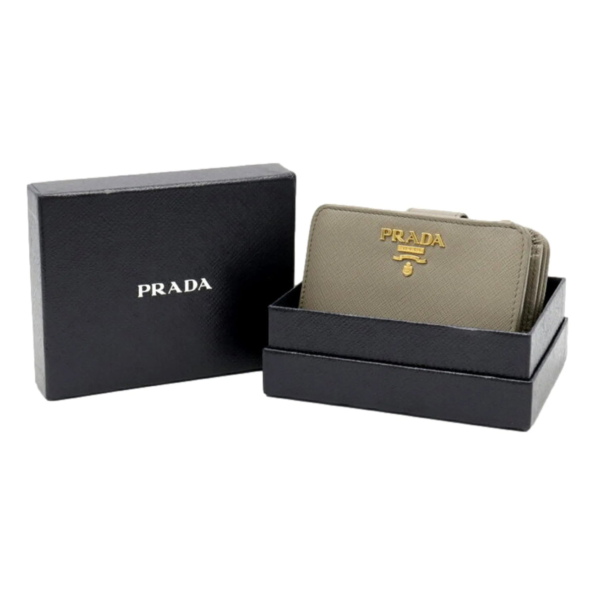 Prada Small Saffiano Leather Wallet Grey and Blue - Wallets - Clayton's Online Store