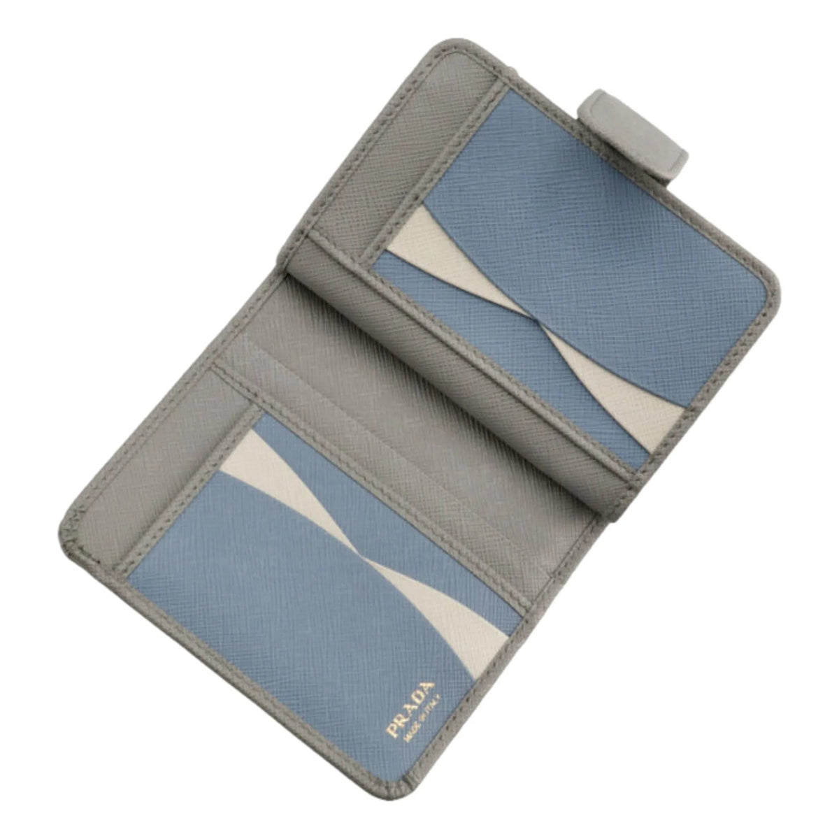 Prada Small Saffiano Leather Wallet Grey and Blue - Wallets - Clayton's Online Store