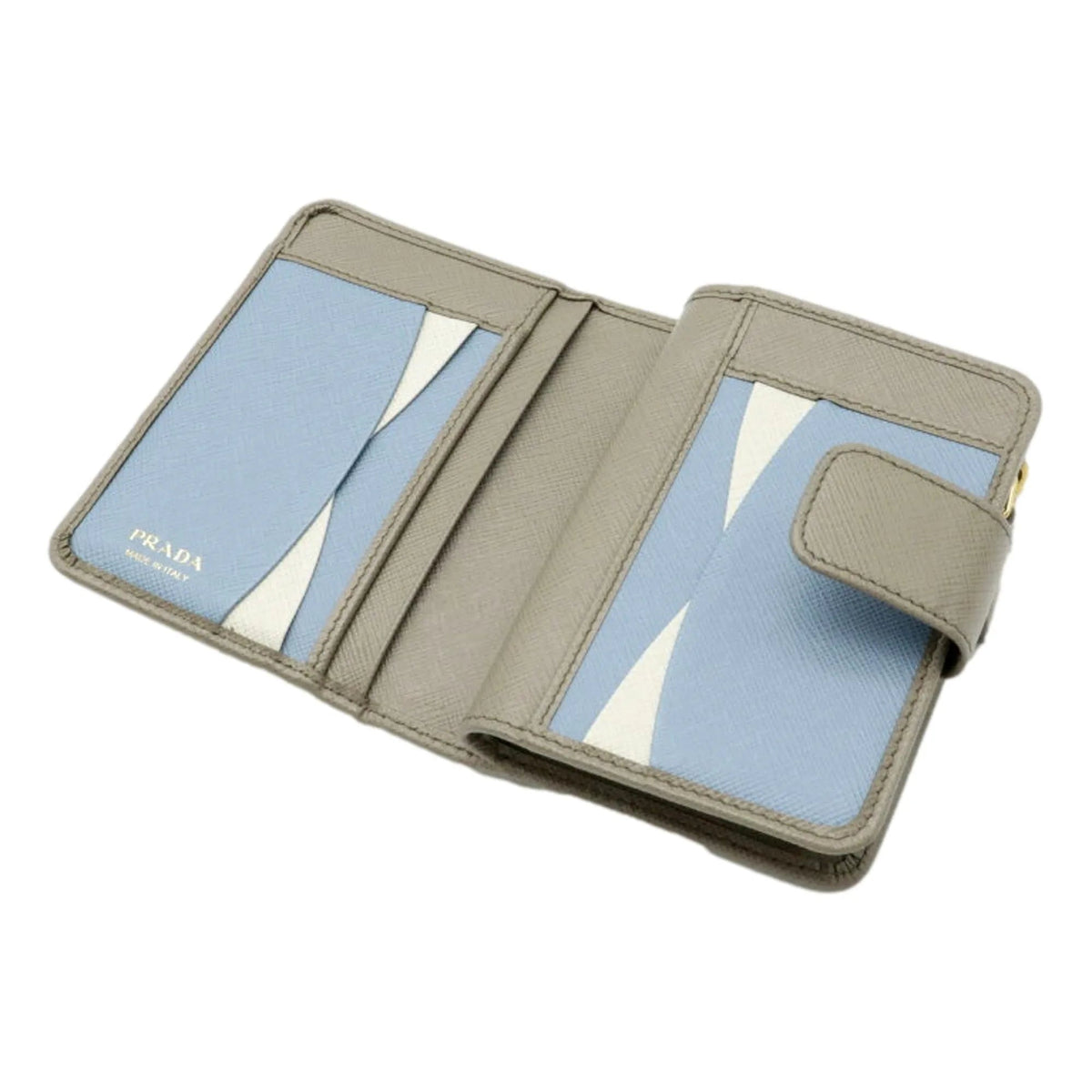 Prada Small Saffiano Leather Wallet Grey and Blue - Wallets - Clayton's Online Store