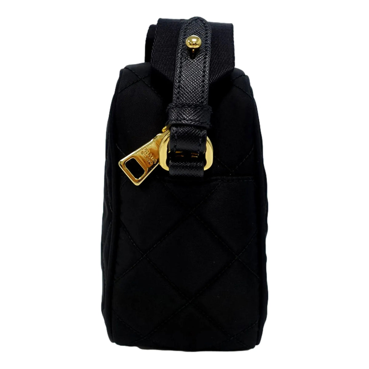 Prada Tessuto Black Quilted Nylon Triangle Logo Camera Crossbody Bag - Handbags - Clayton's Online Store