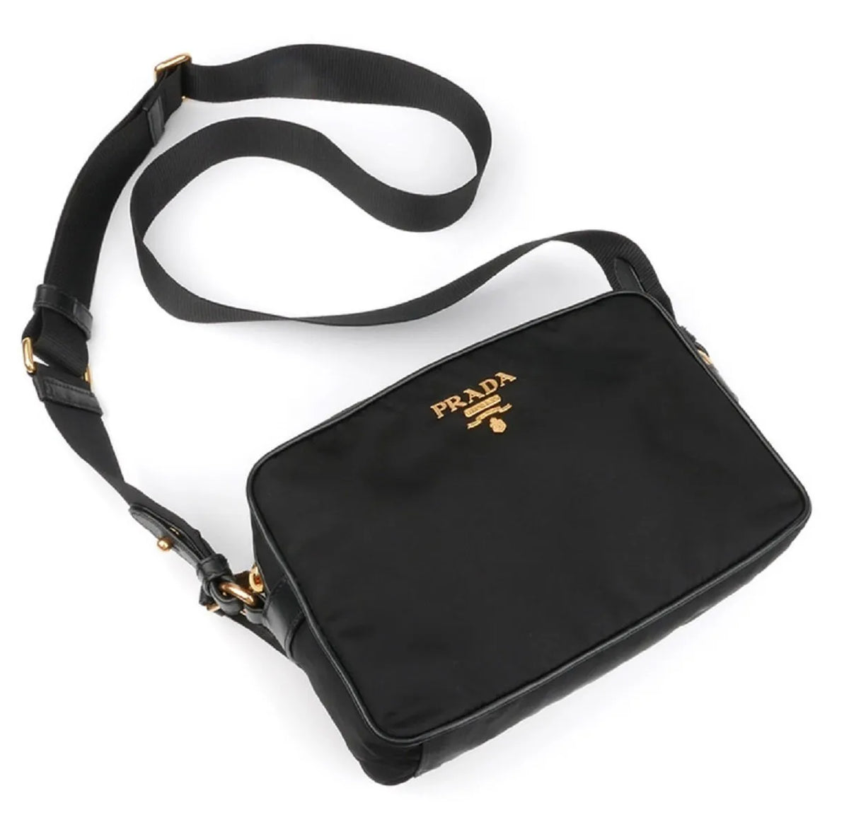 Prada Tessuto Nylon Black Camera Bag Crossbody