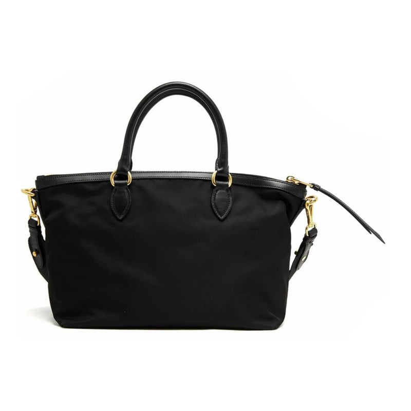 Prada Tessuto Nylon Black Leather Clochette Crossbody Tote Bag - Handbags - Clayton's Online Store