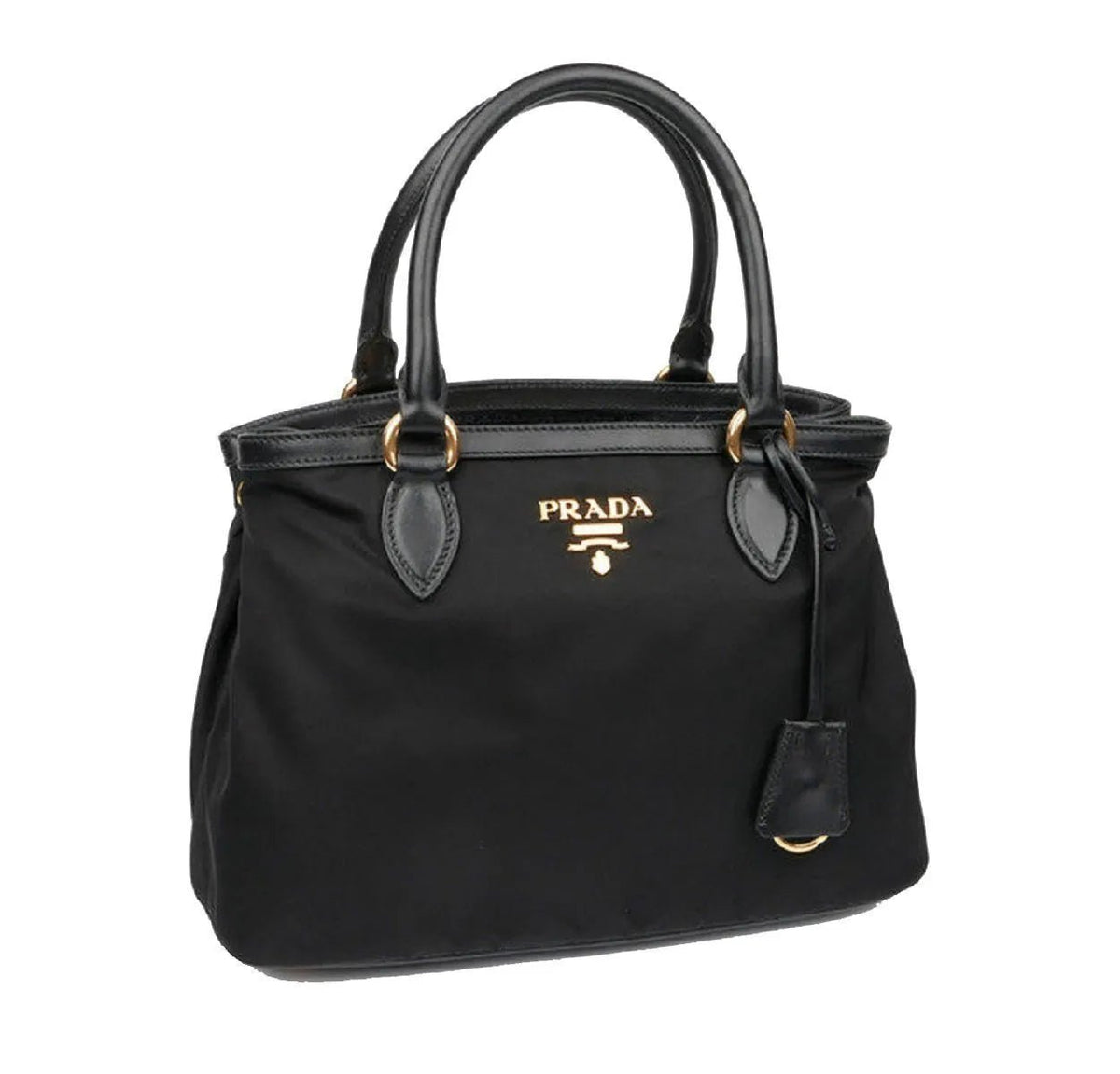 Prada Tessuto Nylon Black Saffiano Medium Handbag Satchel - Handbags - Clayton's Online Store