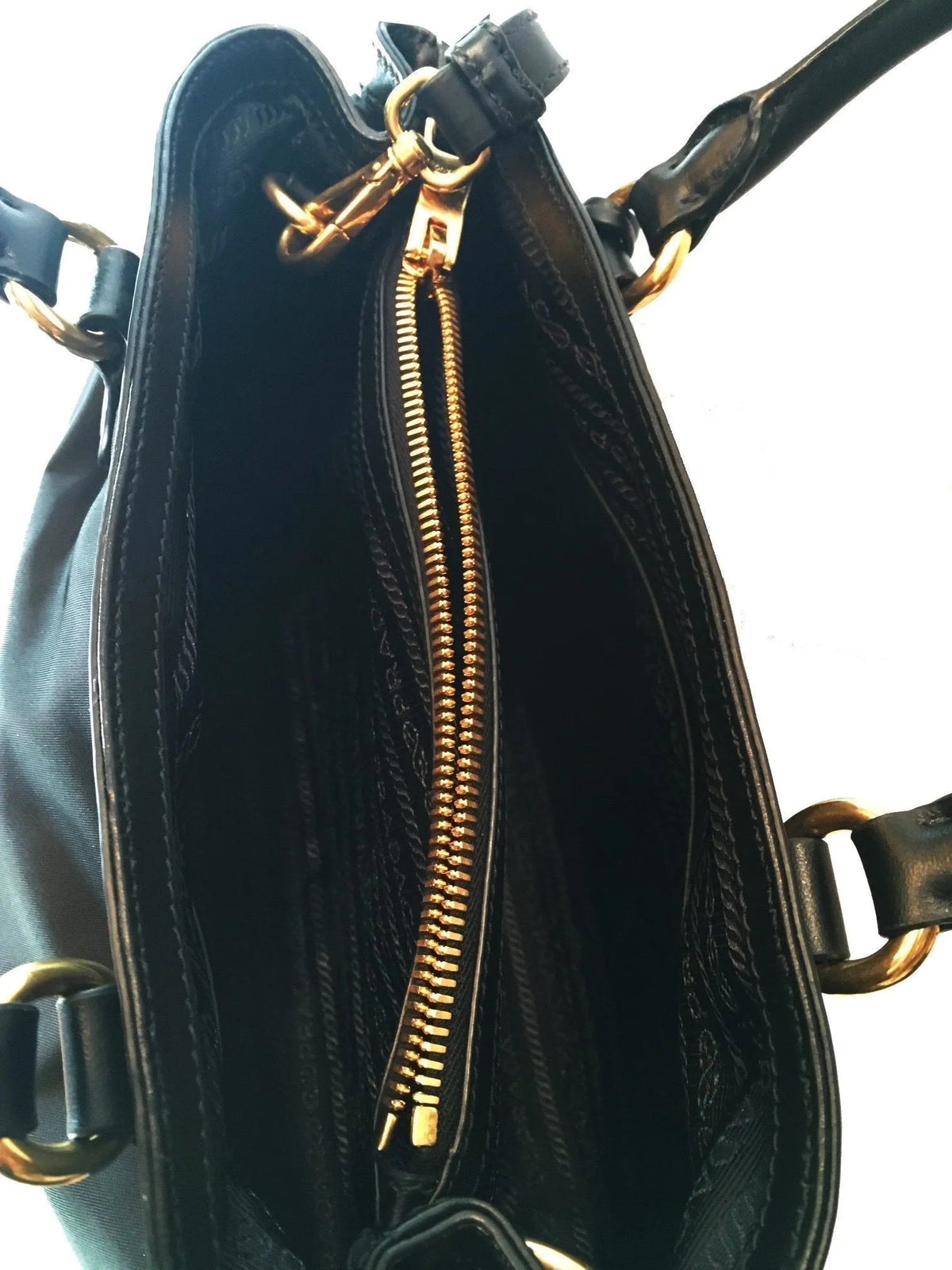 Prada Tessuto Nylon Black Saffiano Medium Handbag Satchel - Handbags - Clayton's Online Store