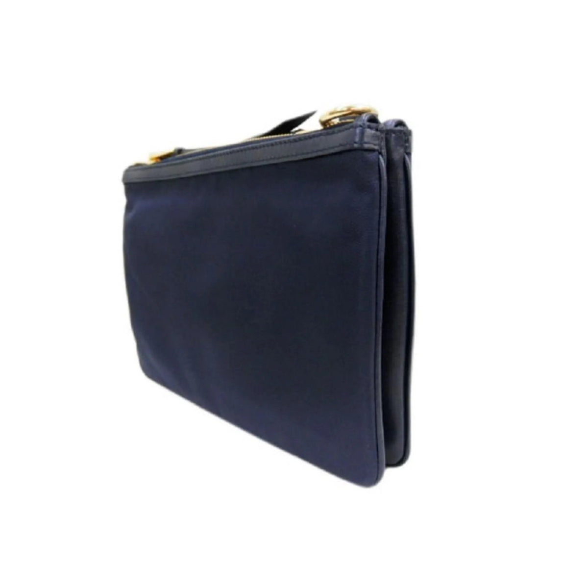 Prada Tessuto Nylon Blue Zip Calf Leather Cross Body Bag - Handbags - Clayton's Online Store