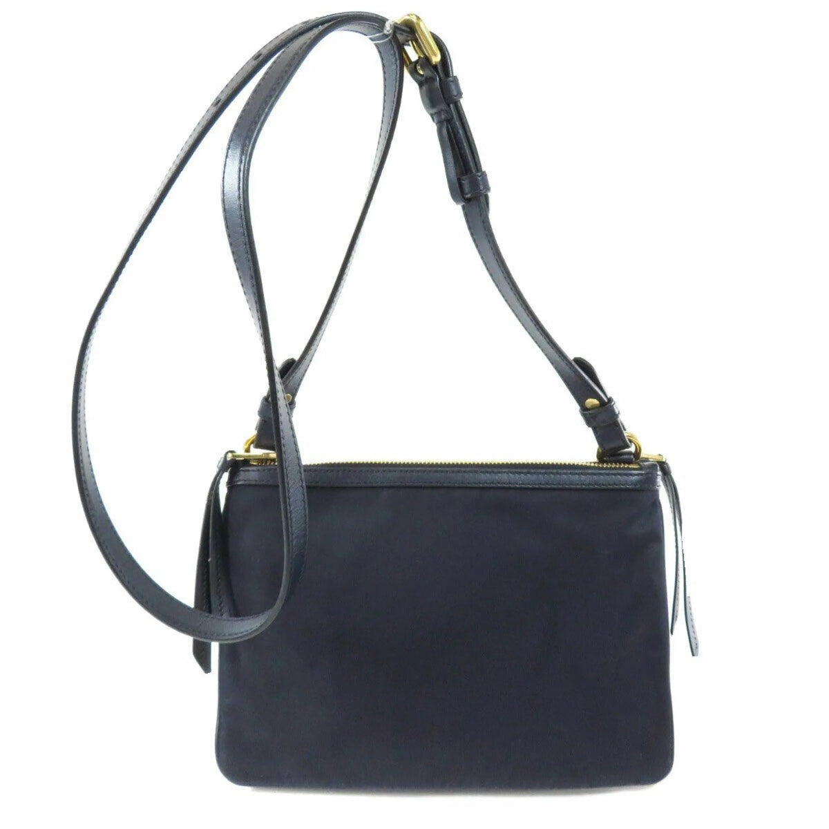 Prada Tessuto Nylon Blue Zip Calf Leather Cross Body Bag - Handbags - Clayton's Online Store