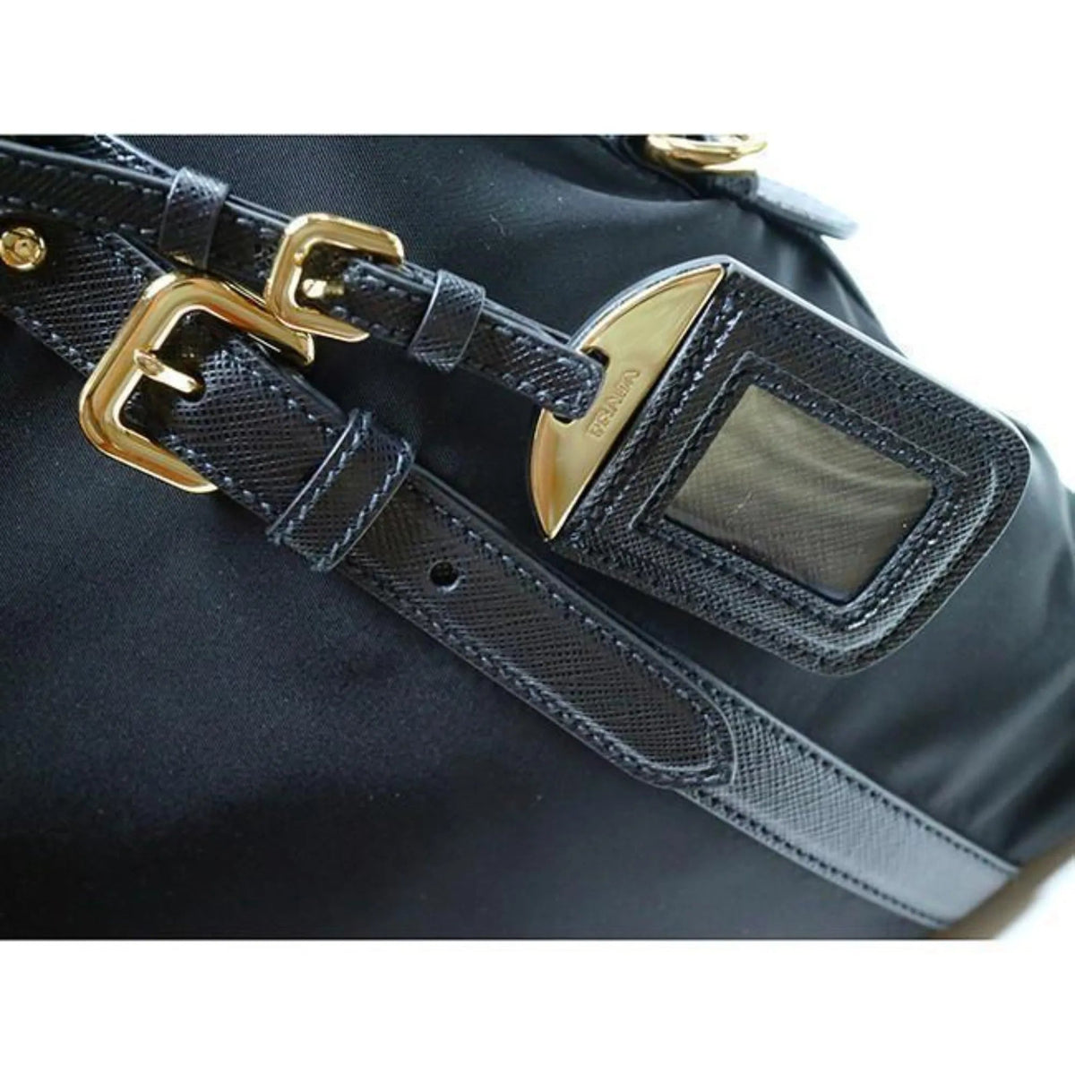 Prada Tessuto Nylon Saffiano Leather Black Satchel Bag - Handbags - Clayton's Online Store