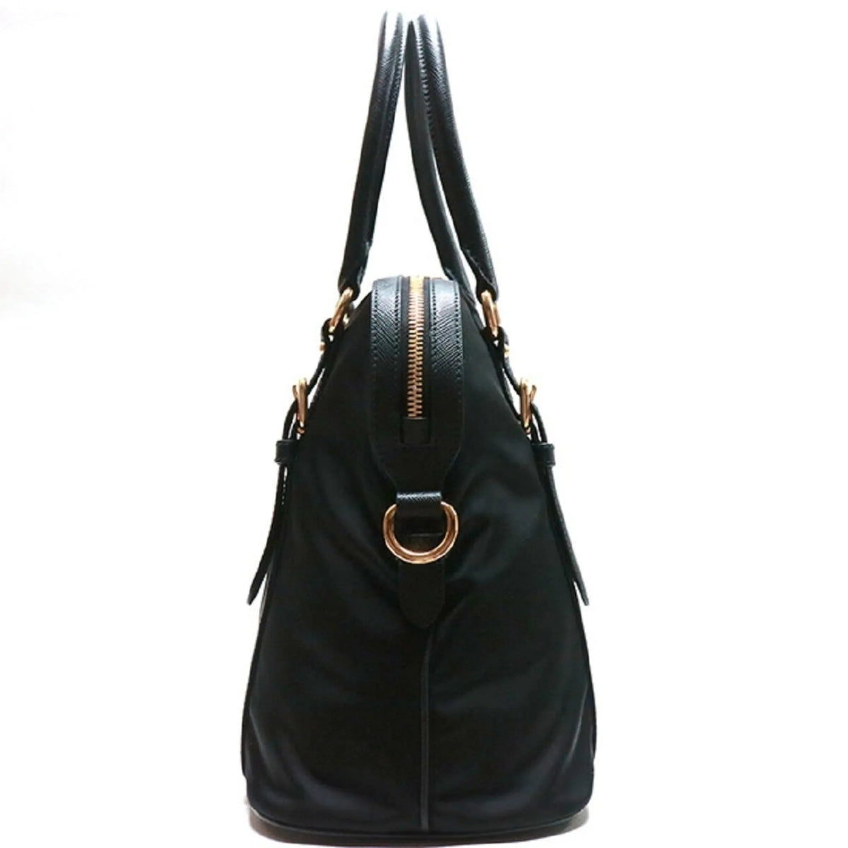 Prada Tessuto Nylon Saffiano Leather Black Satchel Bag - Handbags - Clayton's Online Store