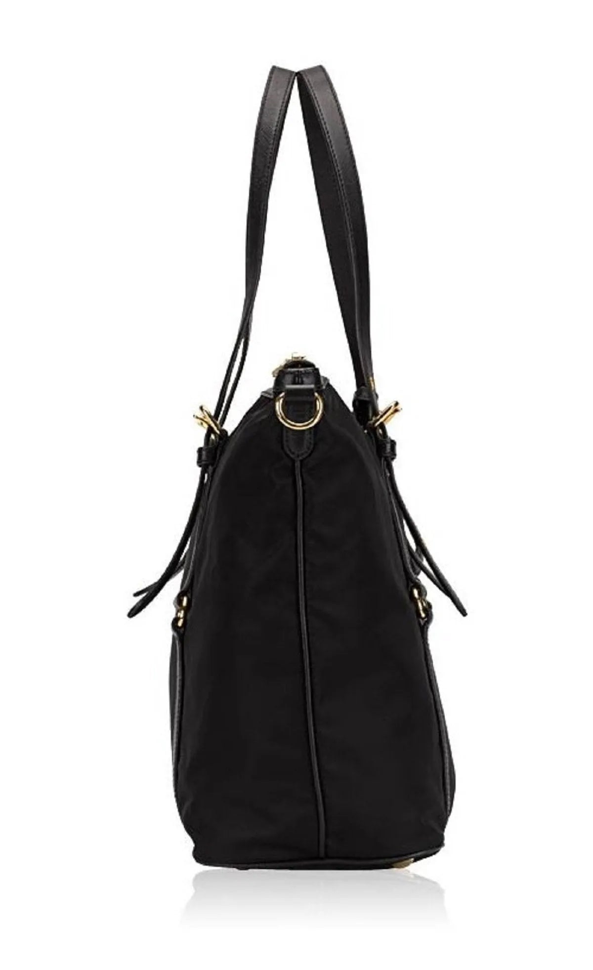 Prada Tessuto Nylon Saffiano Leather Black Top Zip Tote Bag - Handbags - Clayton's Online Store