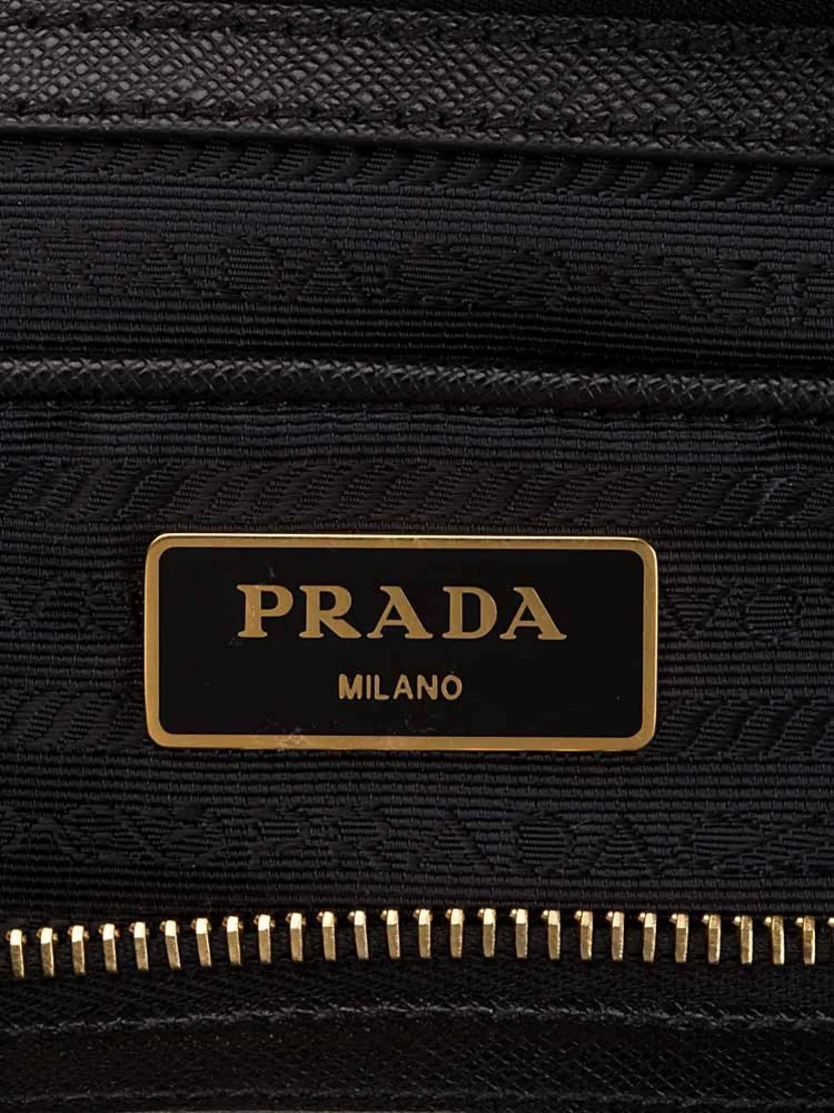 Prada Tessuto Nylon Saffiano Leather Black Top Zip Tote Bag - Handbags - Clayton's Online Store