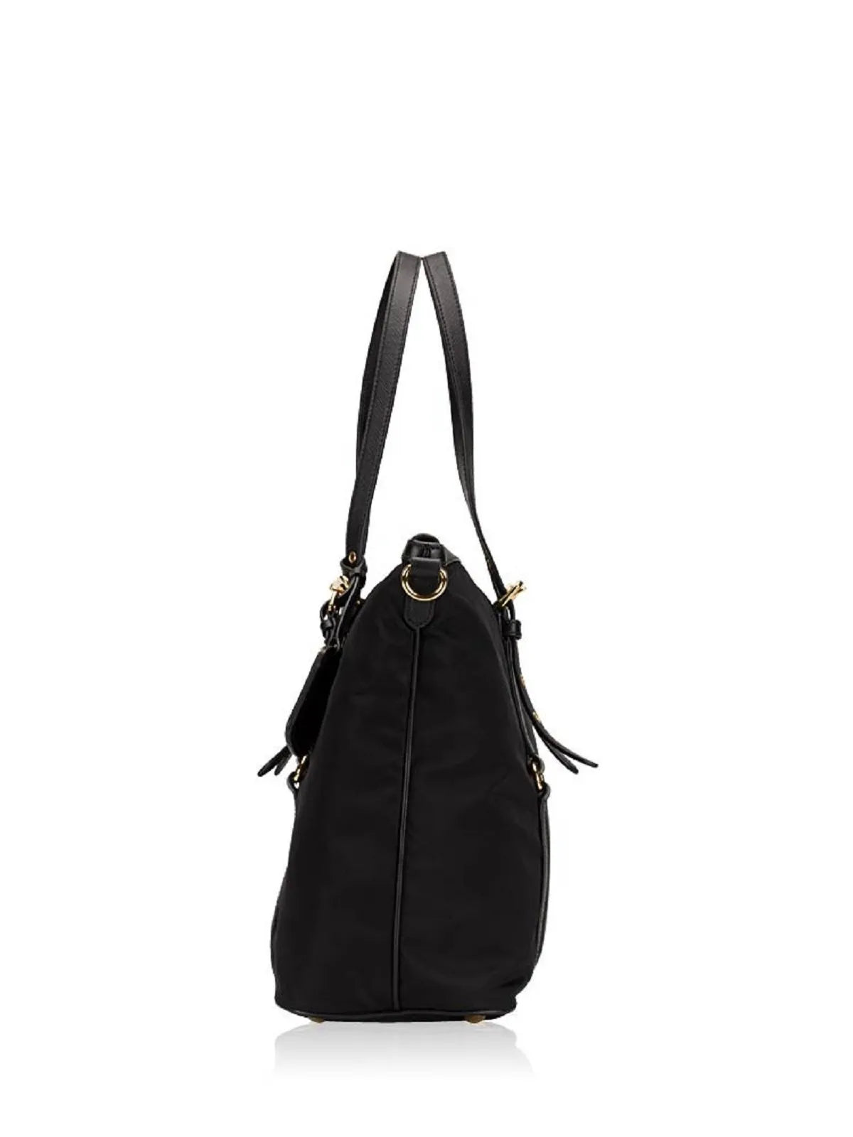 Prada Tessuto Nylon Saffiano Leather Black Top Zip Tote Bag - Handbags - Clayton's Online Store