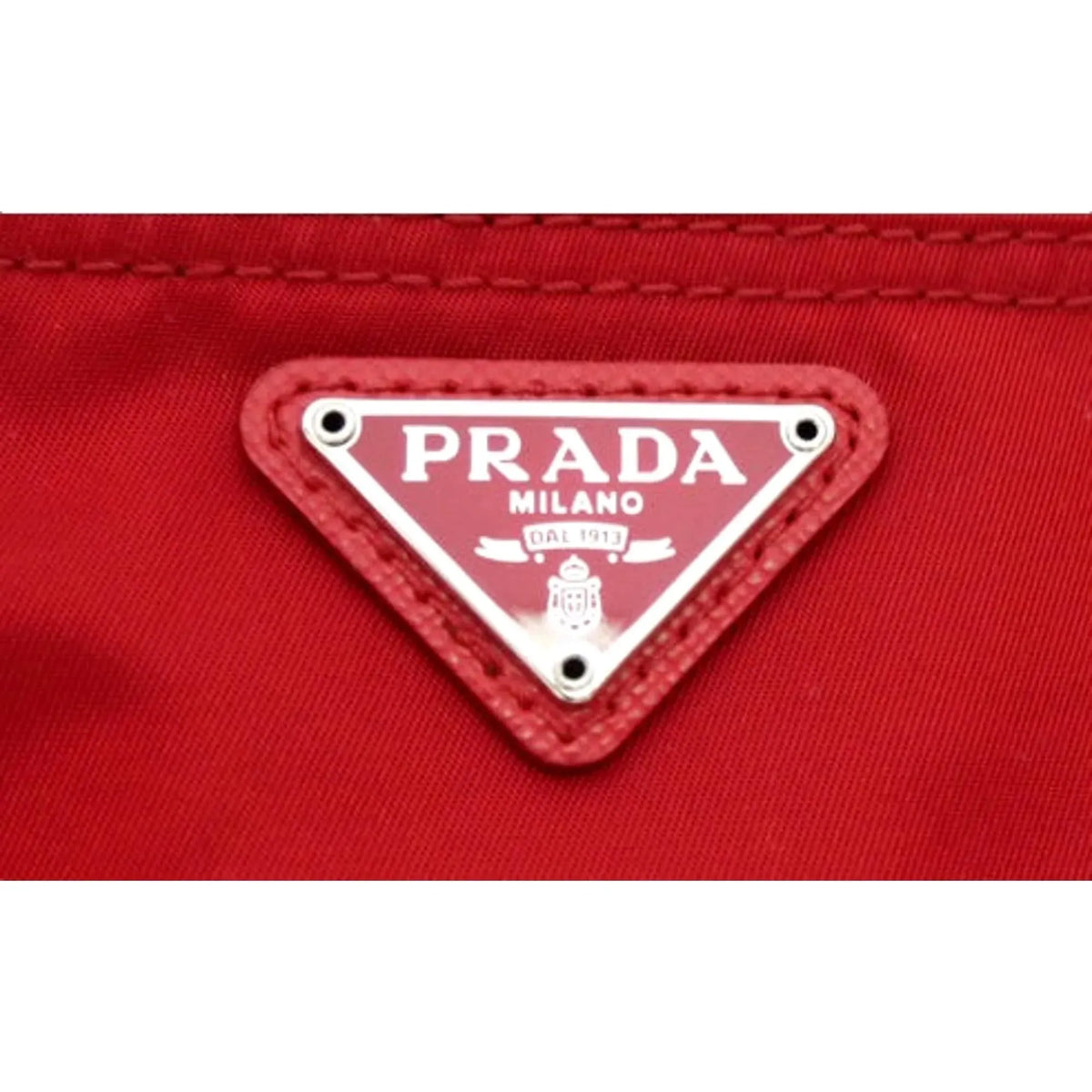 Prada Tessuto Rosso Red Nylon Large Costmetic Case Clutch Bag