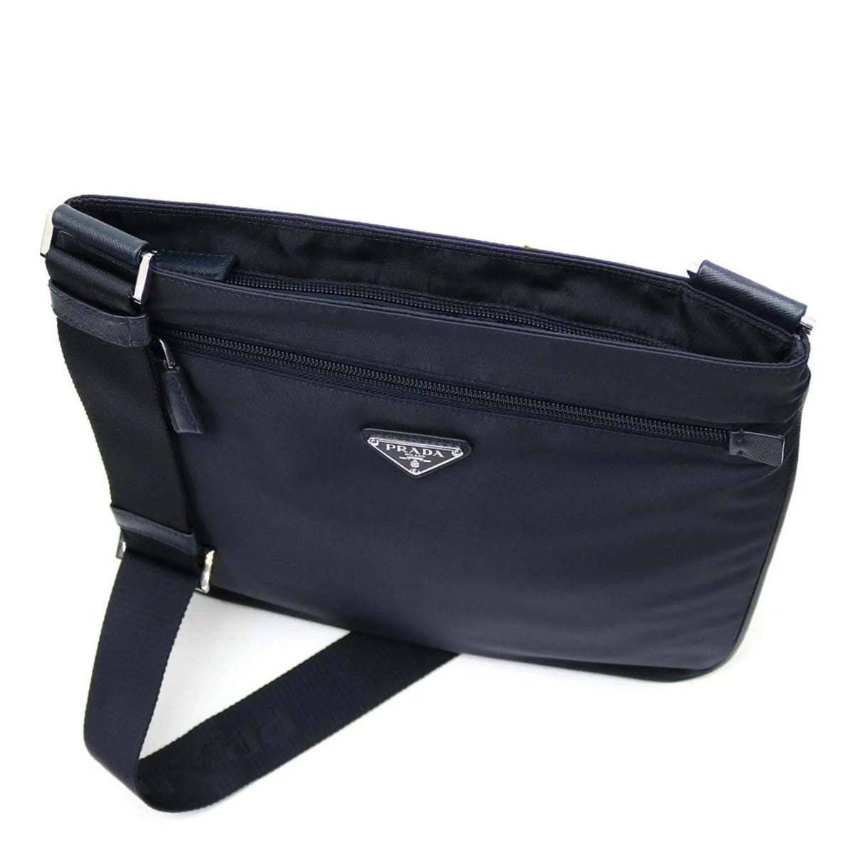 Prada Tessuto Saffiano Black Messenger Bag Cross Body - Handbags - Clayton's Online Store