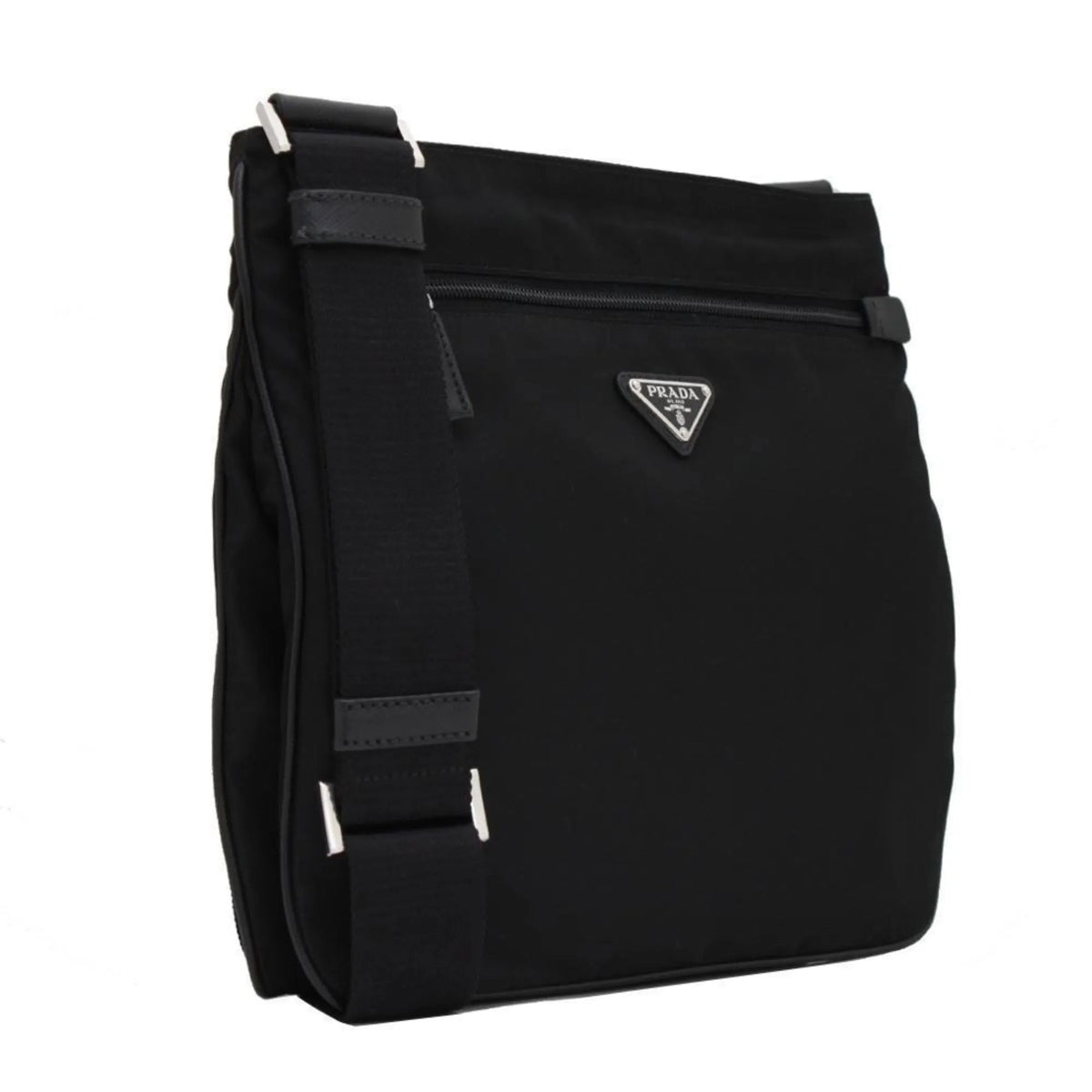 Prada Tessuto Saffiano Black Messenger Bag Cross Body - Handbags - Clayton's Online Store